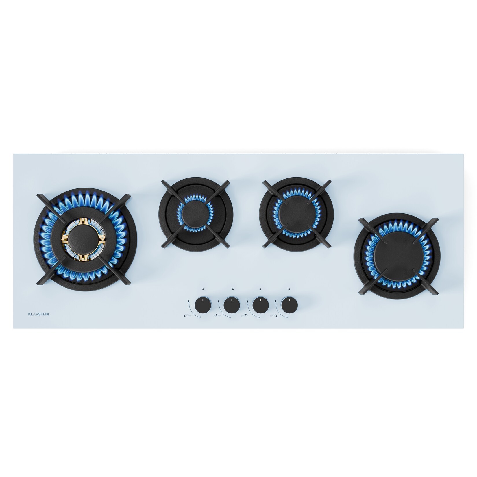 Goldflame 4 Slim&nbsp;Gaskochfeld   4 Brenner   für Flüssig- oder Erdgas   elektr. Zündung Weiß 4