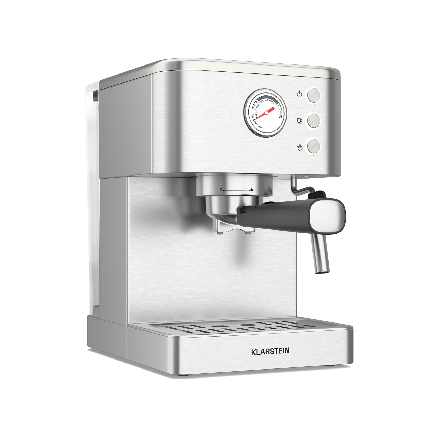 SteelPresso  Siebträgermaschine   Kompakt   20 bar   Steamer   Warmhalteplatte | 04060656537202