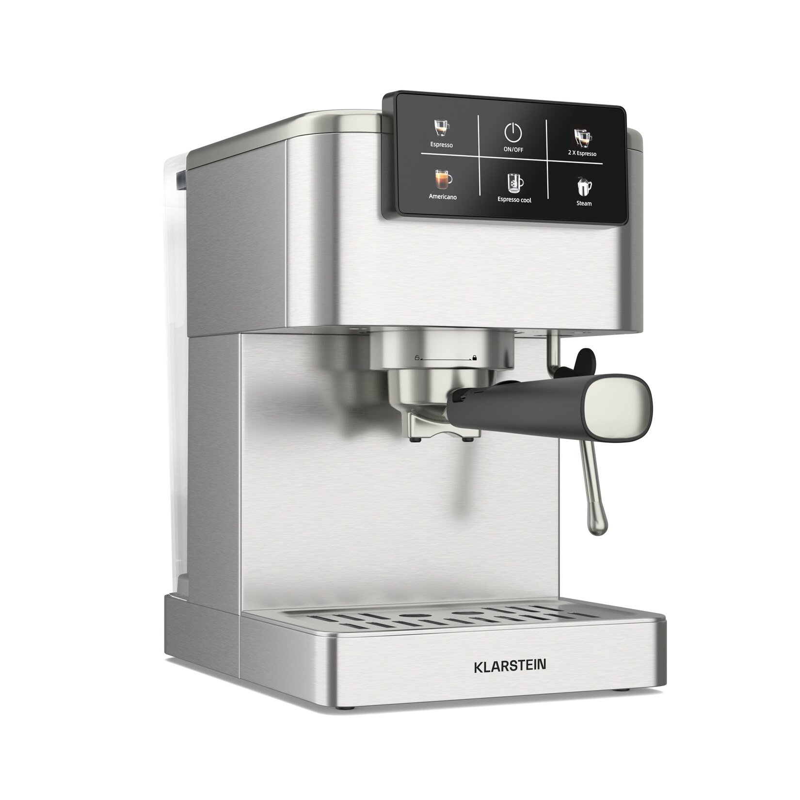 SteelPresso Touch Siebträgermaschine   Touch-Display   20 bar   Edelstahl | 04060656537219