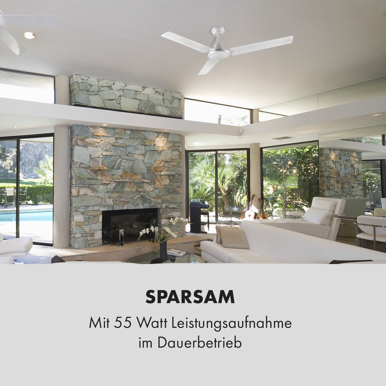 Spin Doctor Deckenventilator &Oslash;122cm 9963m&sup3;/h 56W Wandsteuerung Wei&szlig; - Bild 1