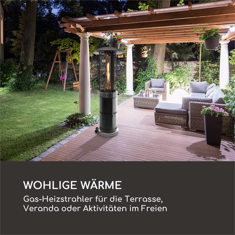 Goldflame Deluxe Terrassenheizstrahler 36.000BTU/11kW mobil Edelstahl Silber - Bild 1