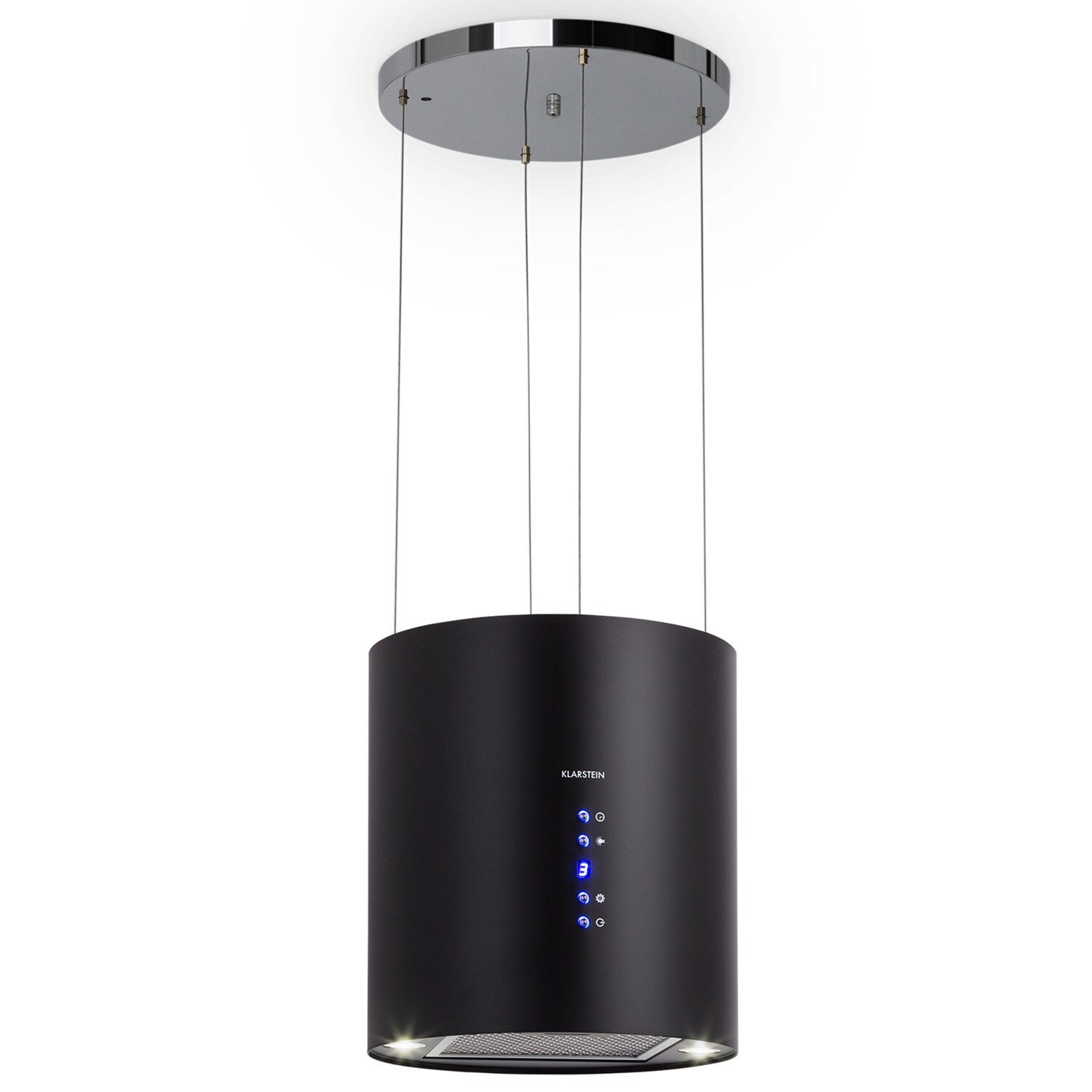 Barett Inselabzugshaube &Oslash;35 cm Umluft 558 m&sup3;/h LED Aktivkohlefilter Schwarz - Bild 1