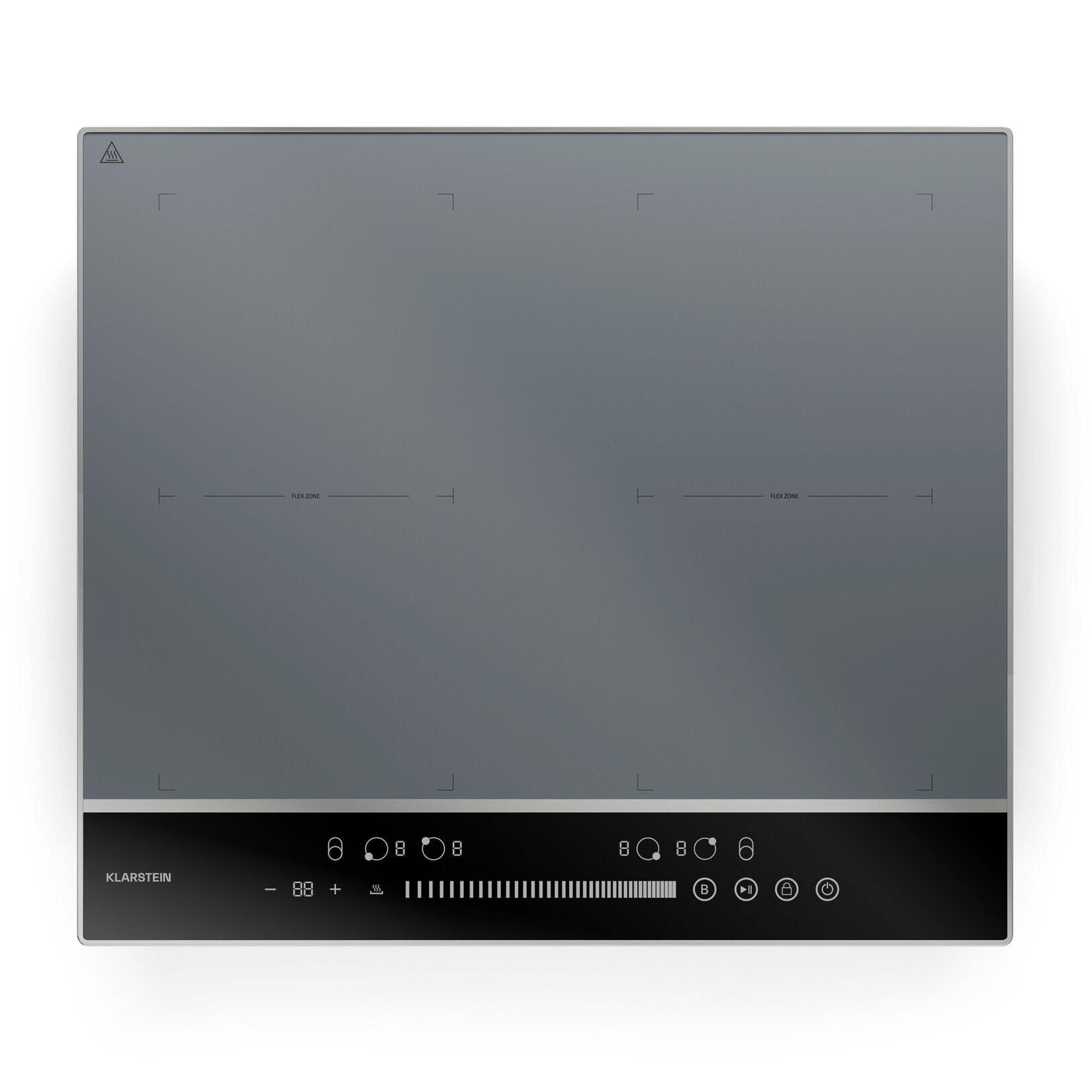 DualTone Flex Induktionskochfeld   Flex Zonen   LED Display   Slider Control   7200 W Silber