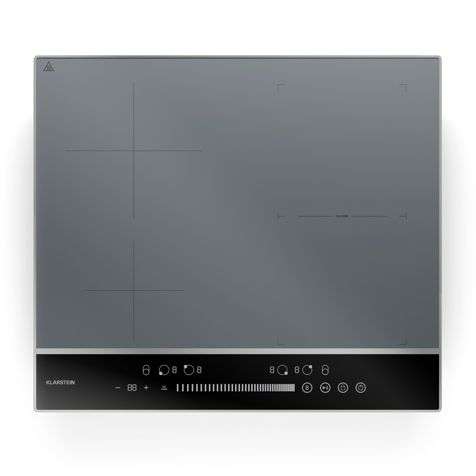 DualTone Hybrid Induktionskochfeld   Flex Zone   LED Display   Slider Control   7200 W Silber
