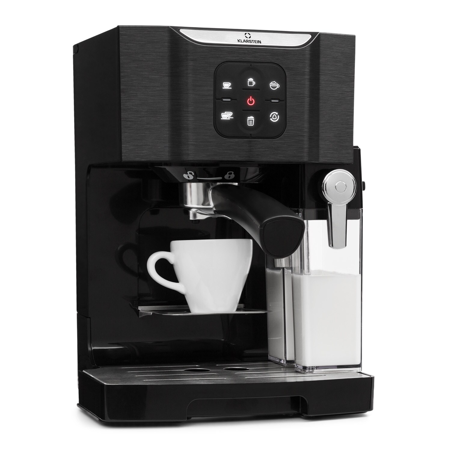 BellaVita Kaffeemaschine 3-in-1 1450 W 20 Bar Milchschäumer Schwarz
