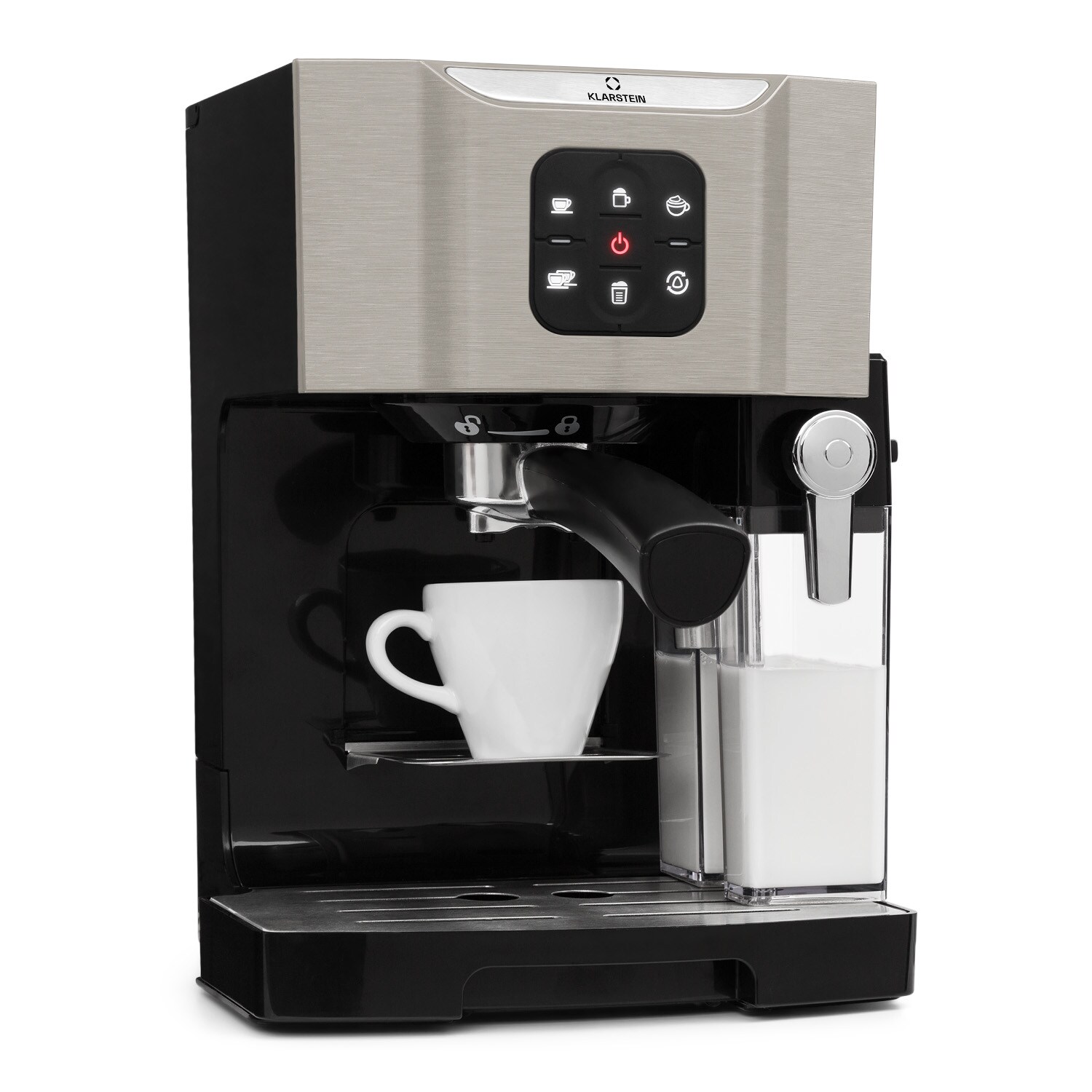 BellaVita Kaffeemaschine 3-in-1 1450 W 20 Bar Milchschäumer Grau