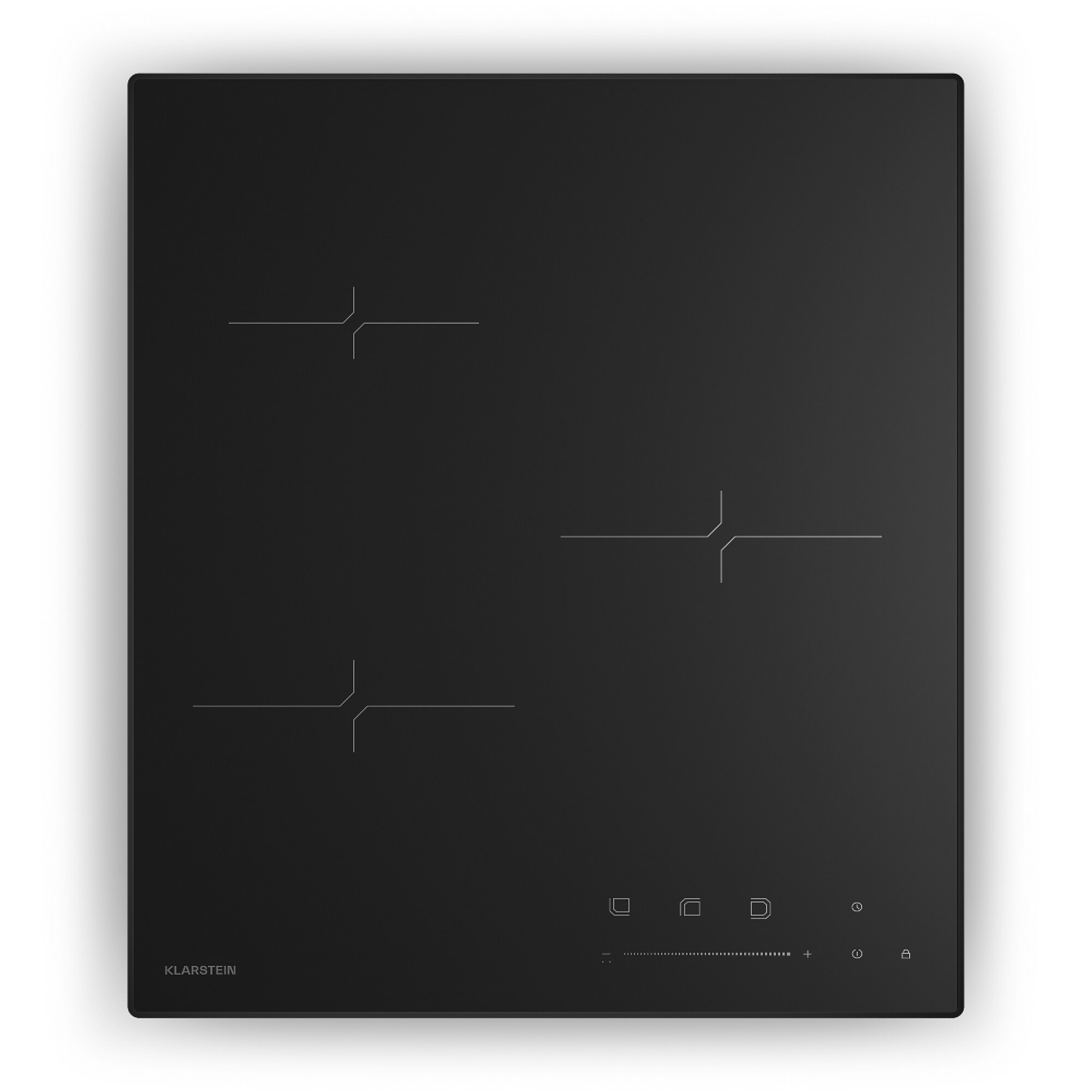 Velaire Induktionskochfeld | Edel, minimalistisch, platzsparend | 3 Kochzonen | 5500 W | 45 cm Schwarz 3 - Bild 1