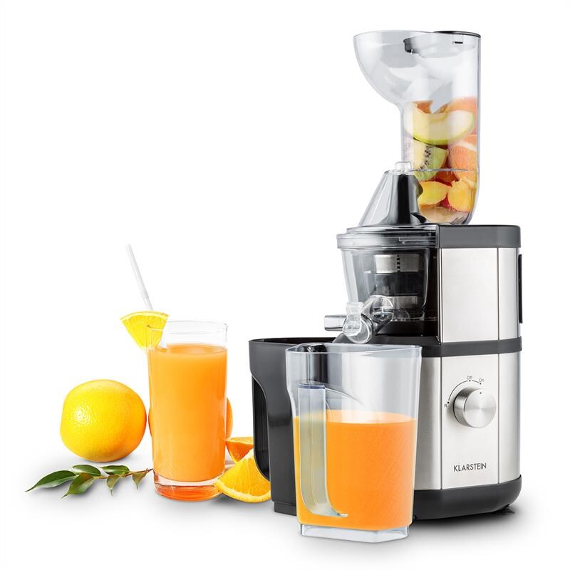 Fruitberry Entsafter Slow Juicer 400 Watt 60 U/min Ø 8,5 cm BPA-frei Silber