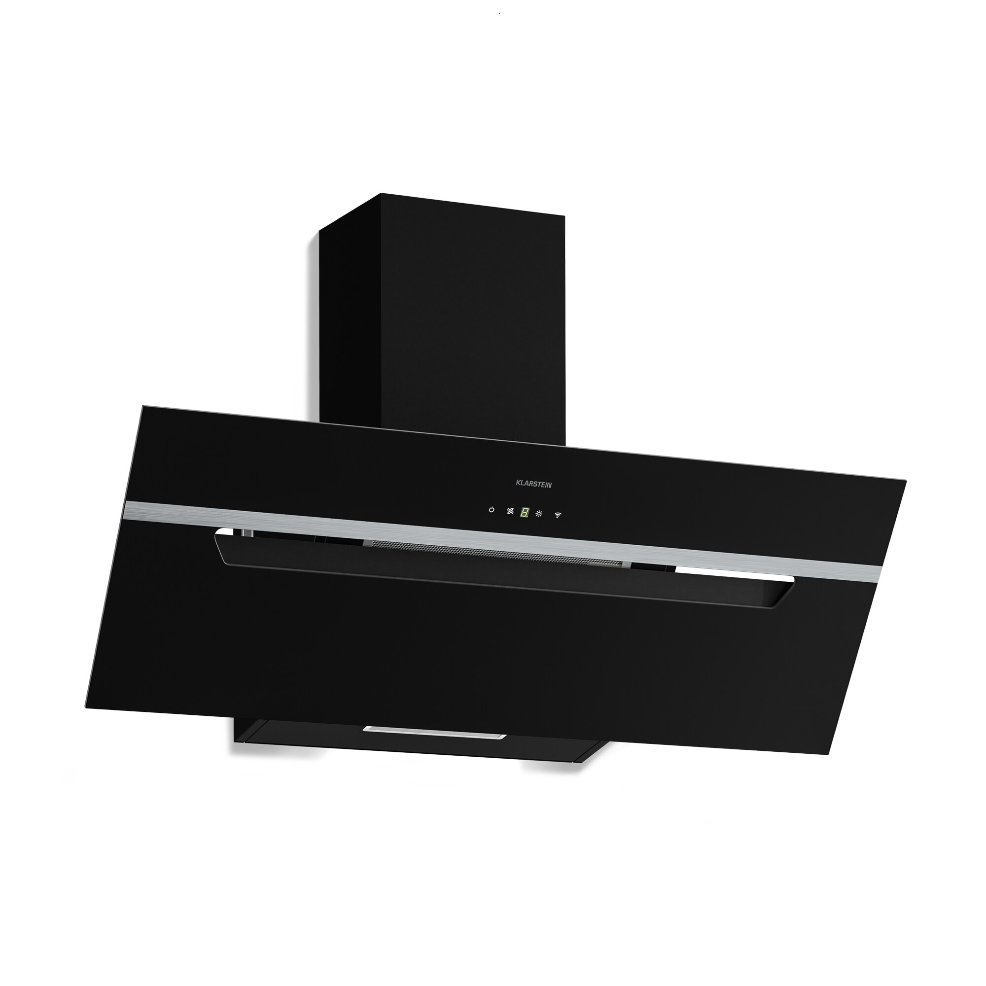 BigBite Kopffreihaube Abluft- und Umluftmodus Sicherheitsglas 417 m³/h 90 cm Schwarz