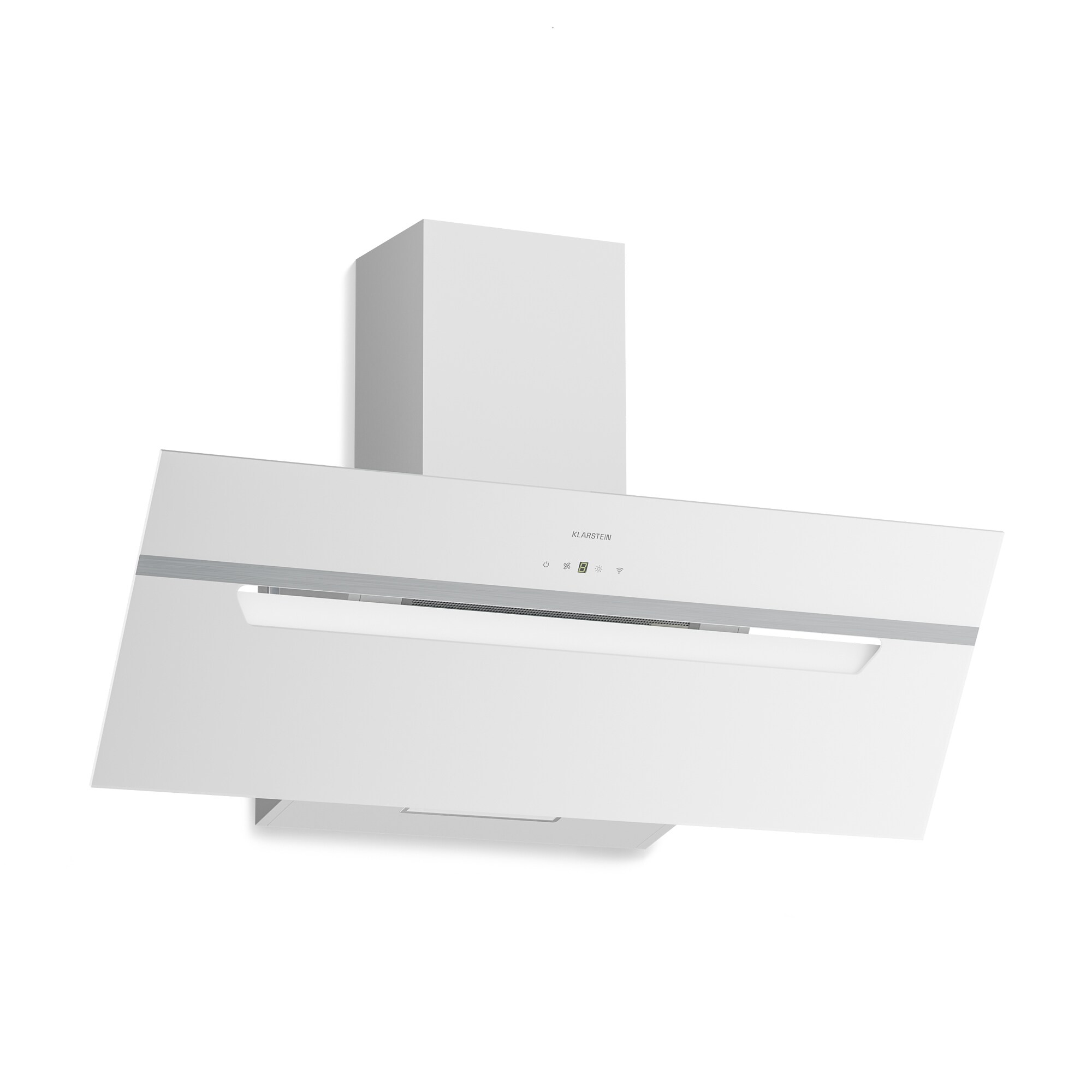 BigBite Kopffreihaube Abluft- und Umluftmodus Sicherheitsglas 417 m³/h 90 cm Weiß