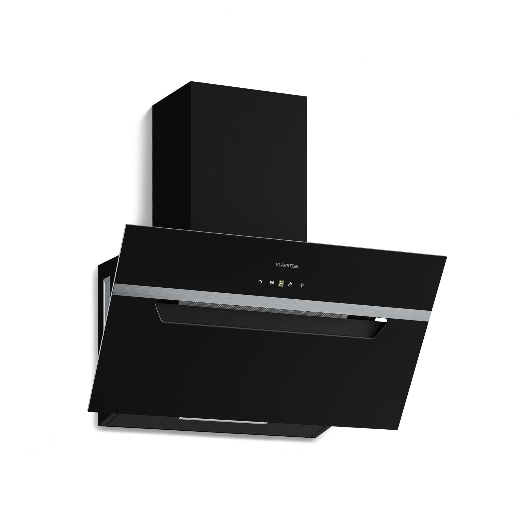 BigBite Kopffreihaube Abluft- und Umluftmodus Sicherheitsglas 417 m³/h 60 cm Schwarz