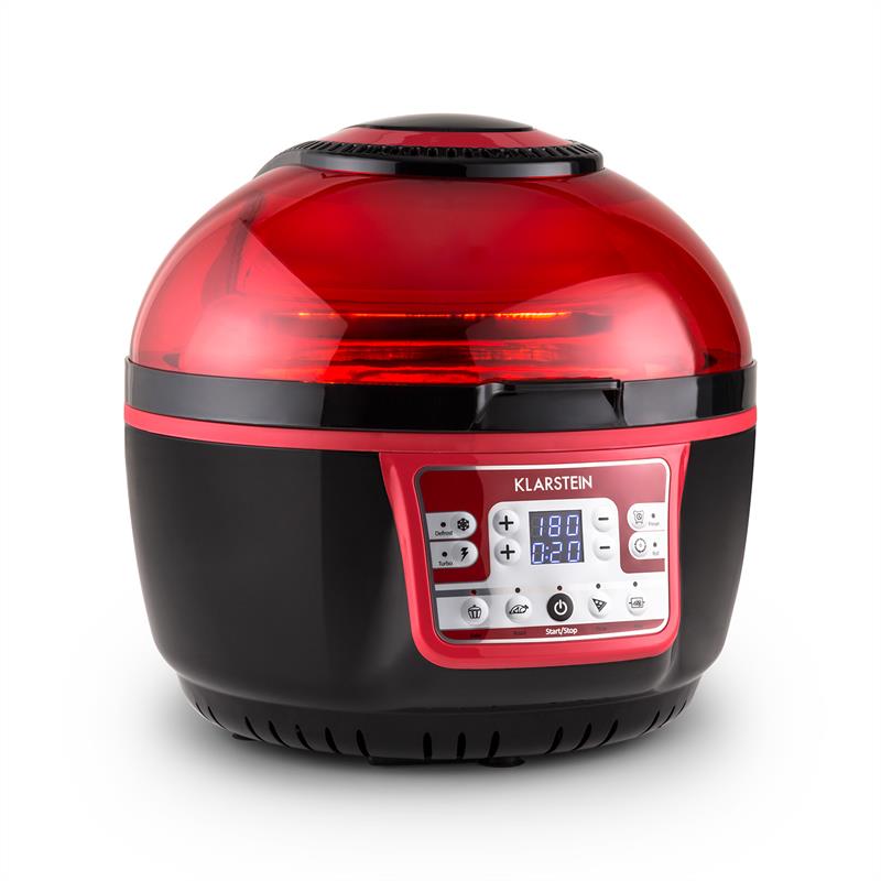 VitAir Turbo Hei&szlig;luftfritteuse rot-schwarz 1400W Grillen Backen 9l Rot - Bild 1