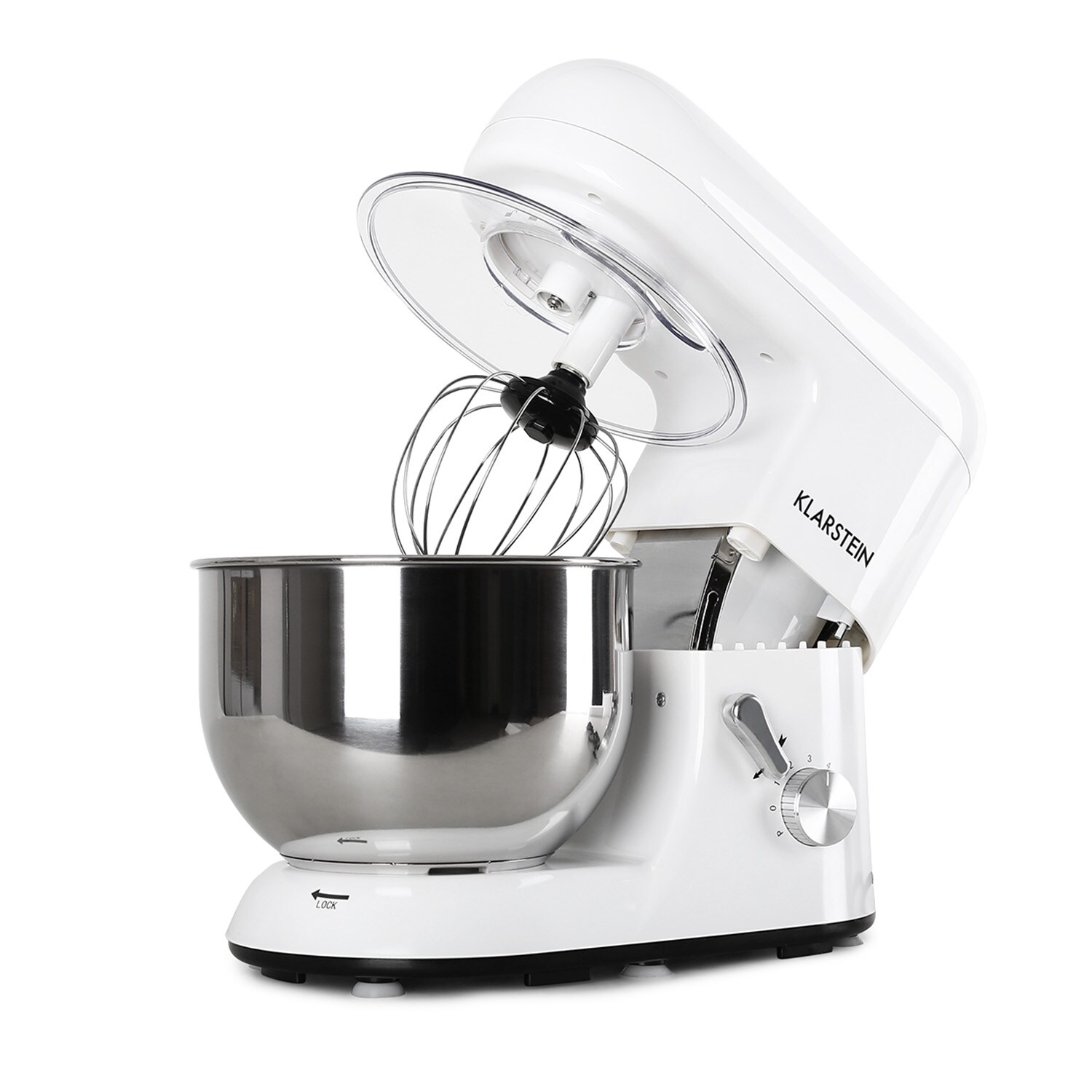 Bella Küchenmaschine 1800 W / 2,7 PS 5 Ltr Edelstahl BPA-frei Weiß
