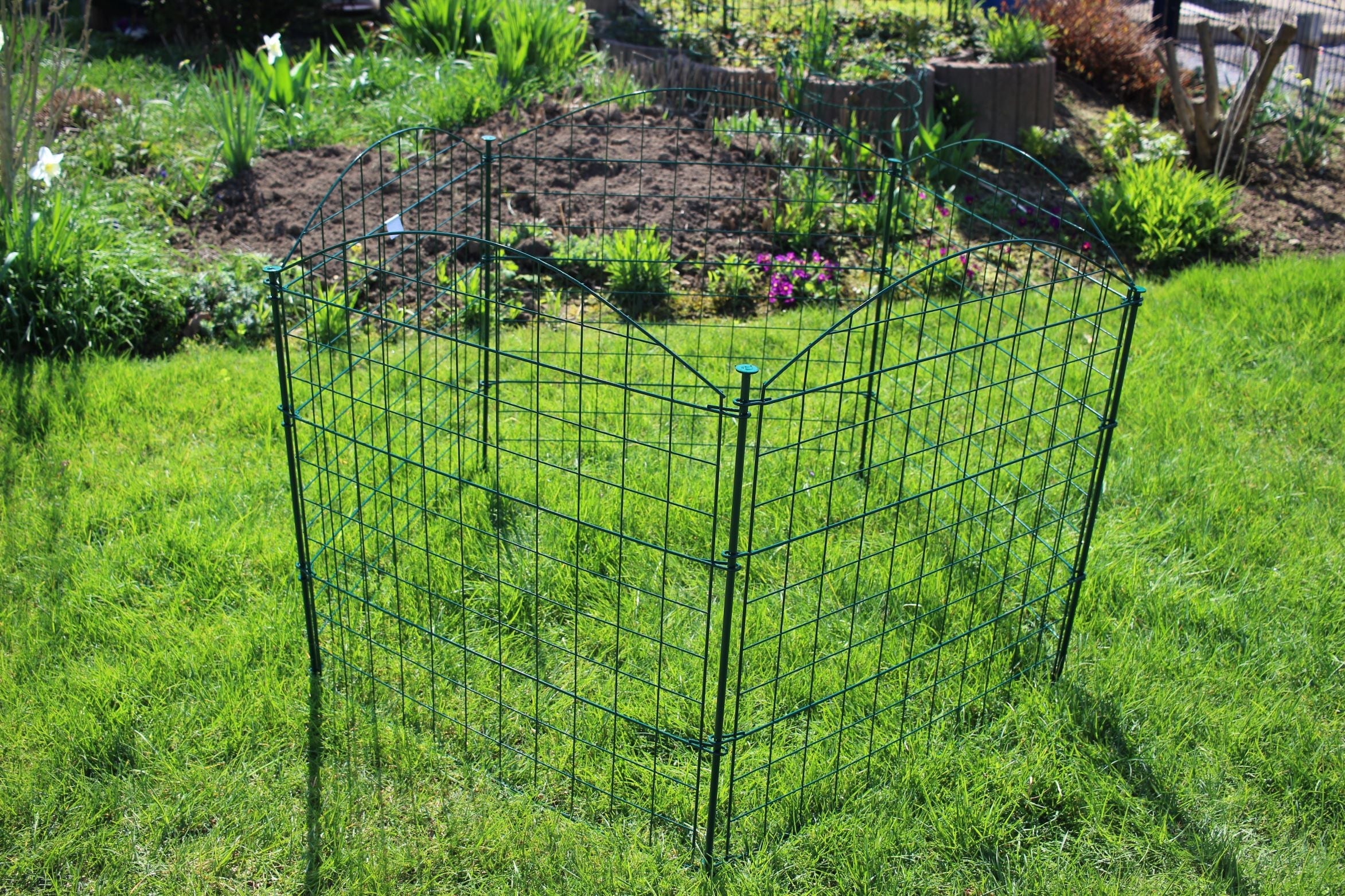 HC Garten & Freizeit Teichzaun Oberbogen Komplettset dunkelgr&uuml;n - Bild 1