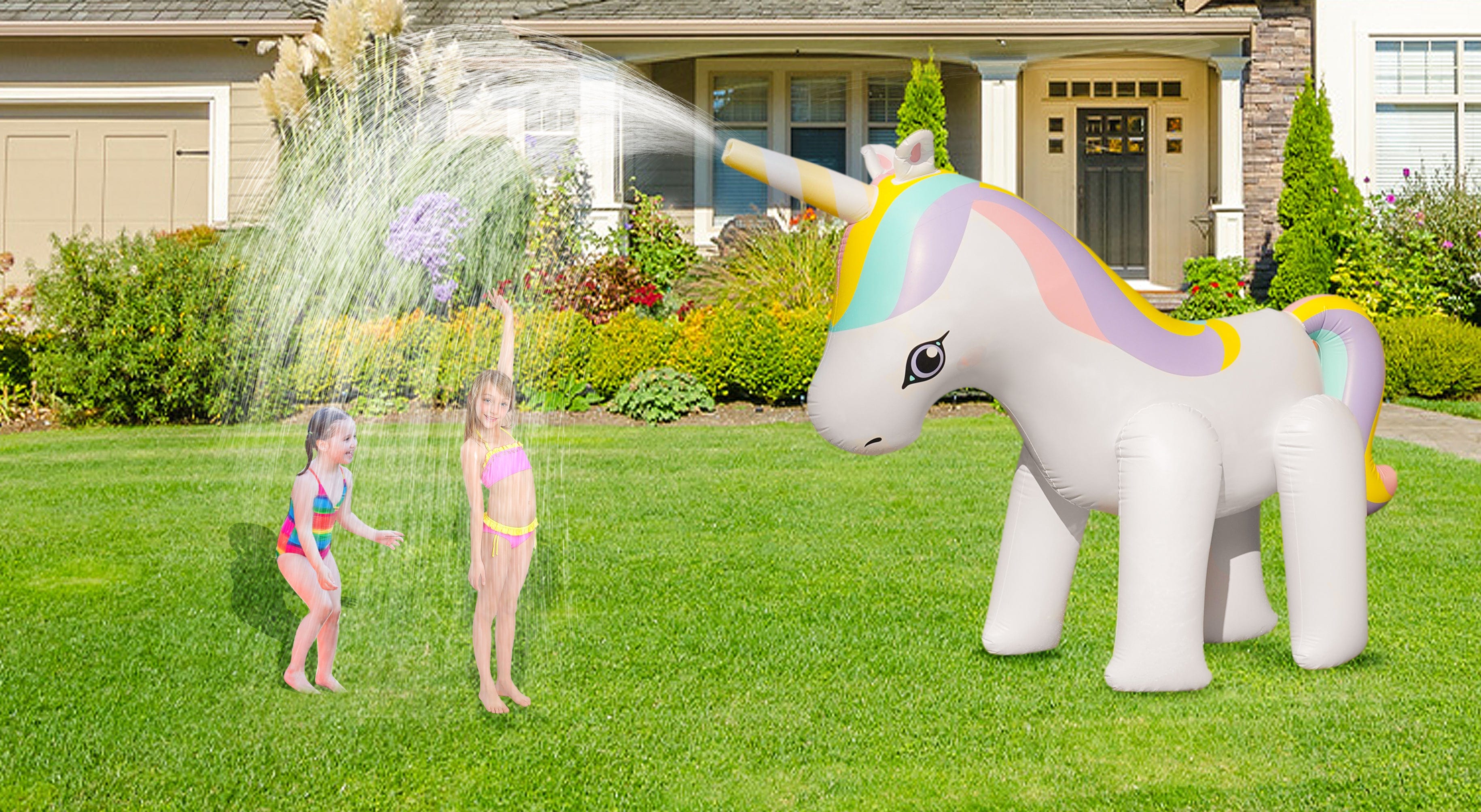 HC Garten & Freizeit Kinder Wassersprenkler Einhorn bunt 315x226x108 cm - Bild 1
