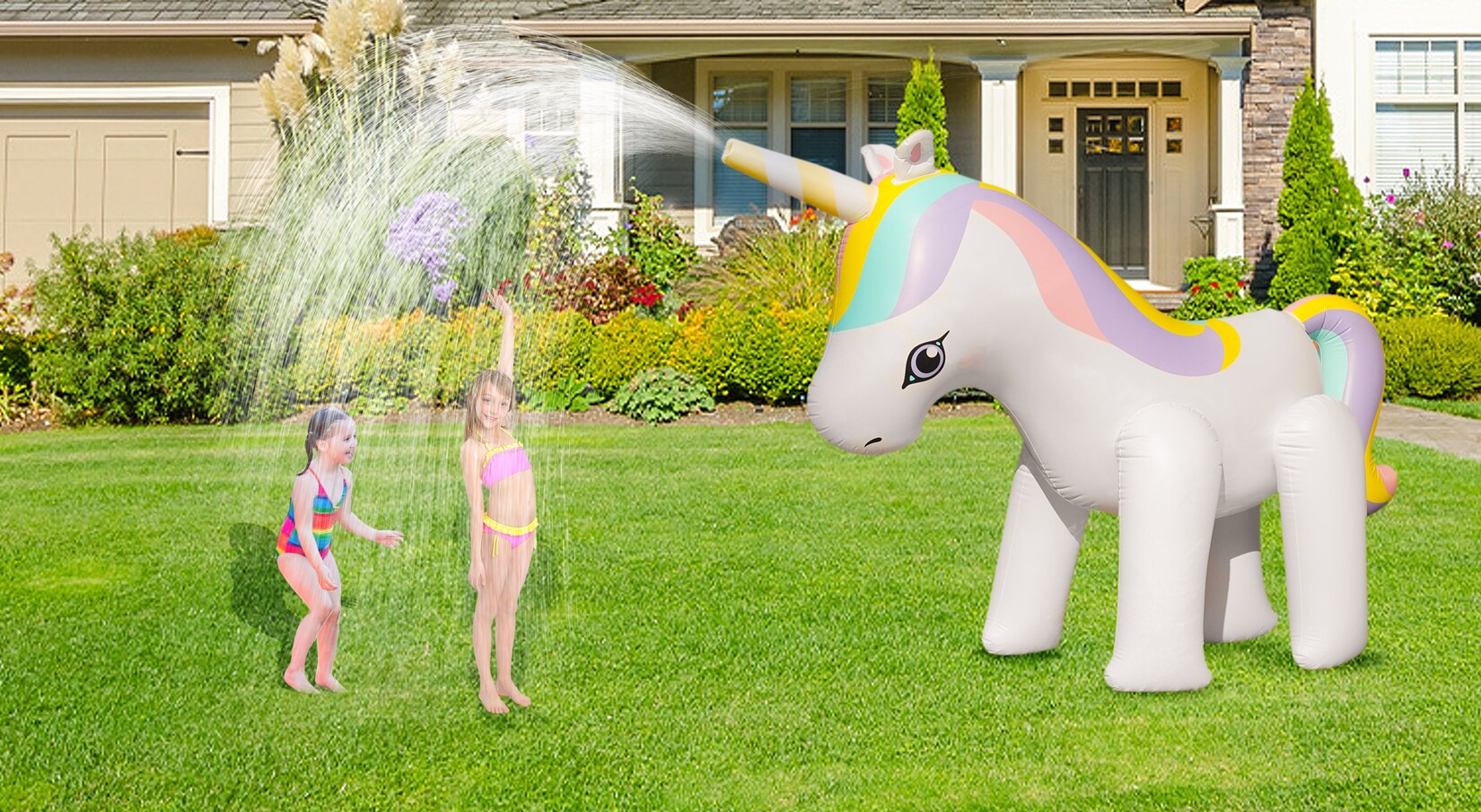 HC Garten & Freizeit Kinder Wassersprenkler Einhorn bunt 315x226x108 cm