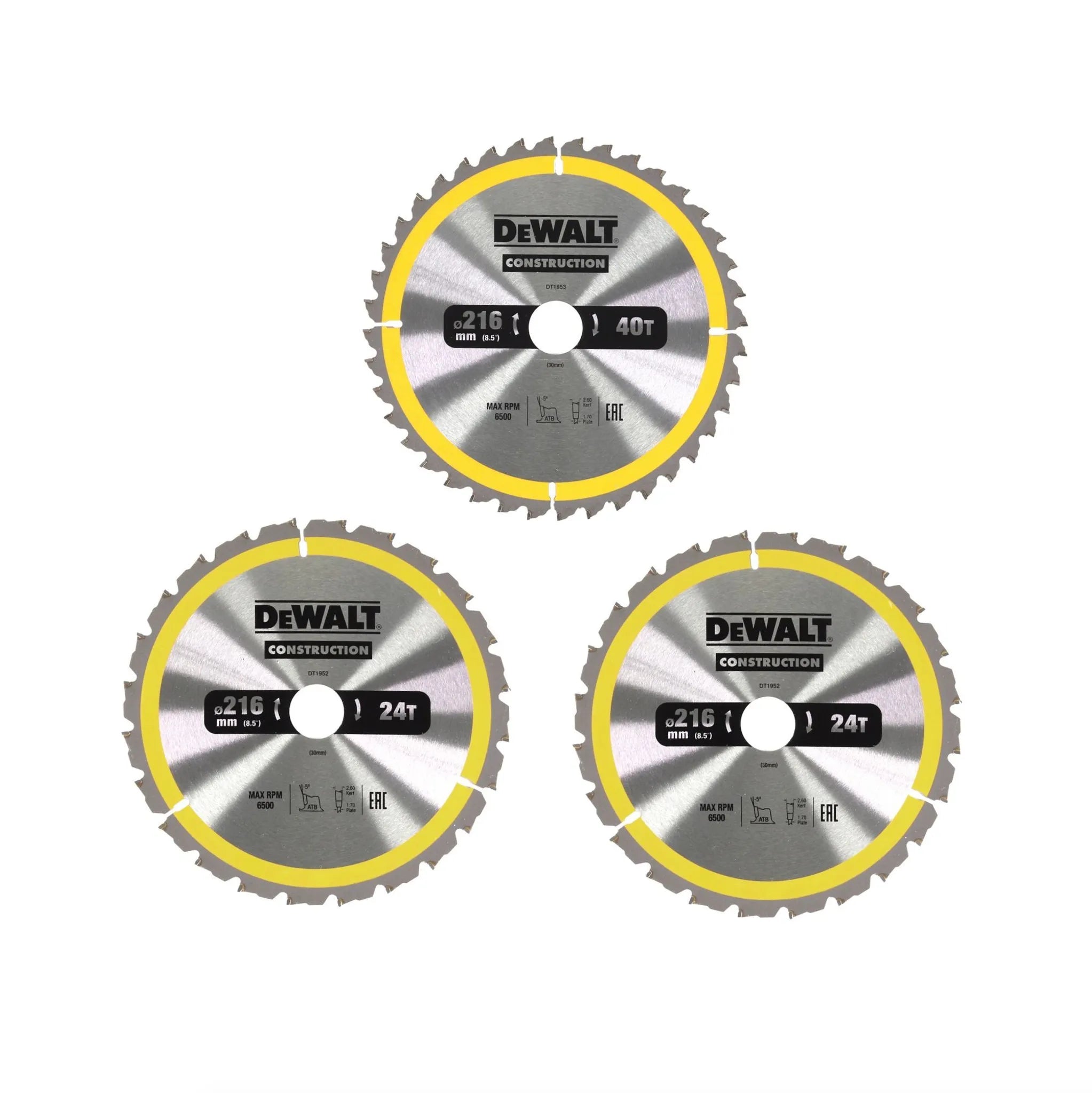 DeWalt Kreiss&auml;geblatt-Set 216 x 30 mm 3-tlg. - Bild 1