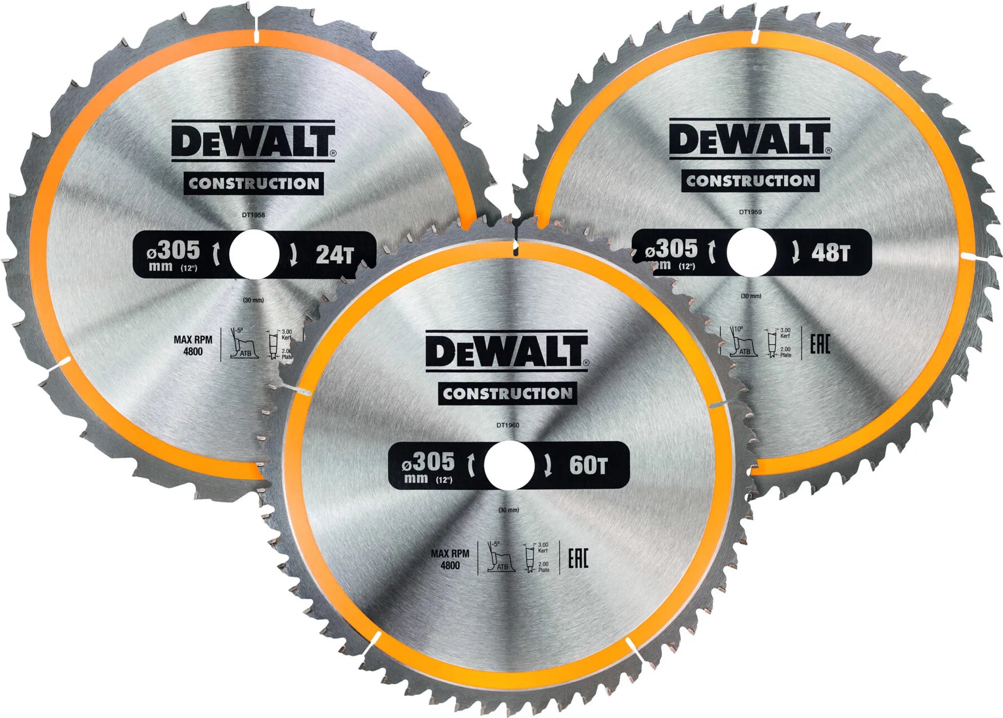 DeWalt Kreiss&auml;geblatt-Set 305 x 30 mm 3-tlg. - Bild 1