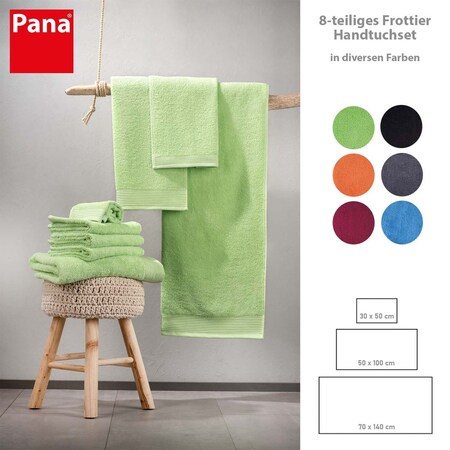 PANA® 8-tlg. Handtücher online Hautverträglich • • bei Frottier-Set Gästetuch Zertifiziert Ökotex • kaufen • • Duschtuch Handtuchset • Netto Set Baumwolle • 100% Frottee • Handtuch