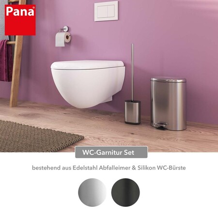 PANA® 2-tlg. WC Garnitur Set • Badezimmer Set 2-teilig •  WC-Abfalleimer/Kosmetikeimer