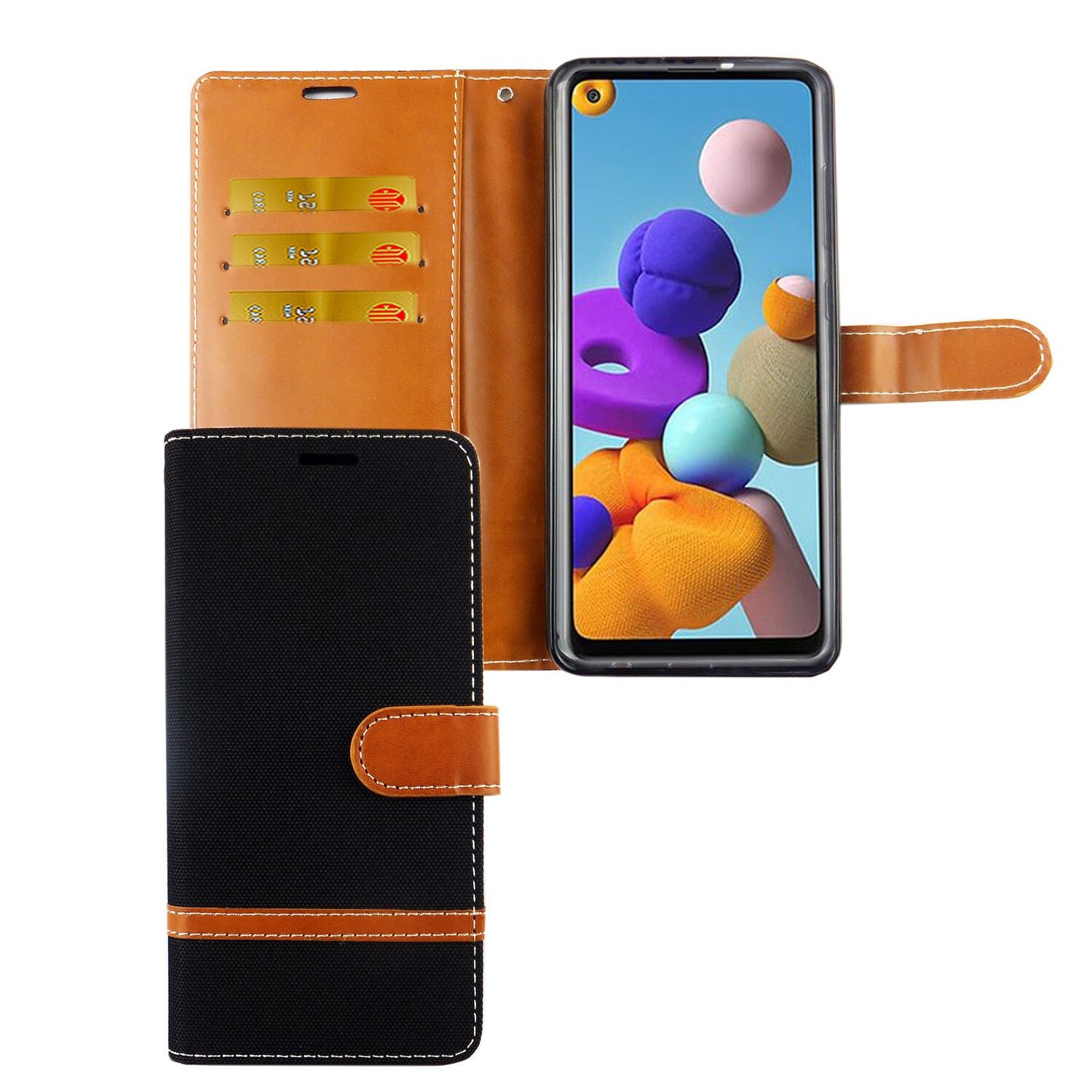 Hülle Handy Schutz für Samsung Galaxy A21s Case Cover Tasche Wallet Etui Bumper | 04251860800347