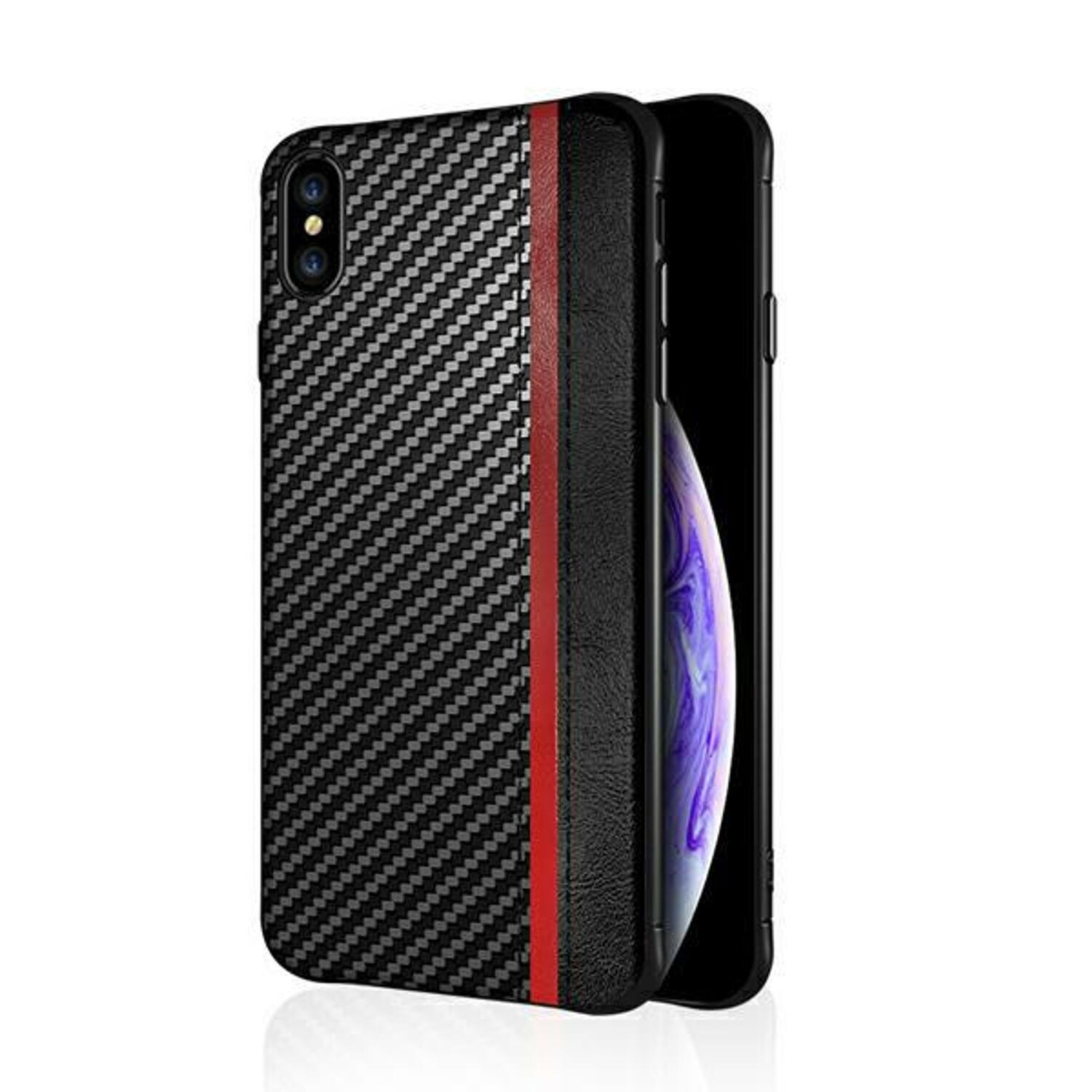 Handyhülle für Huawei P40 Pro Case Cover Schale Carbon Optik Bumper Schwarz Neu | 04251860848912