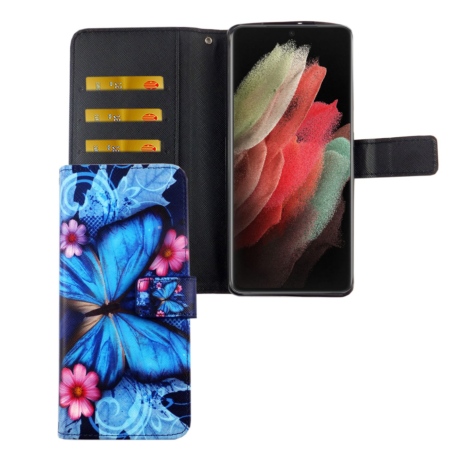 H&uuml;lle Handy Schutz f&uuml;r Samsung Galaxy S21 Ultra Case Cover Tasche Wallet Etui - Bild 1