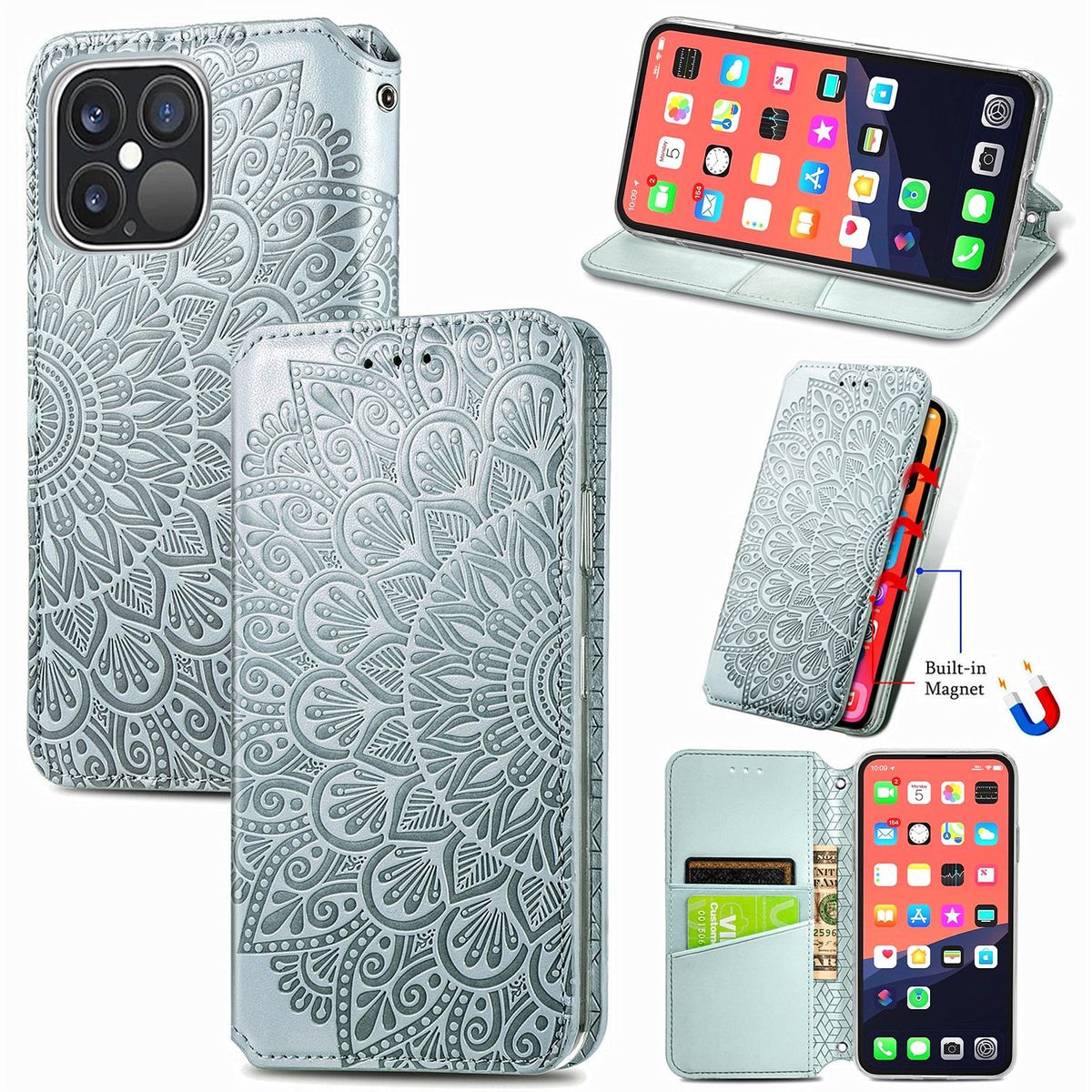 H&uuml;lle Handy Schutz f&uuml;r Apple iPhone 13 Pro Max Case Cover Tasche Etuis Grau Neu - Bild 1