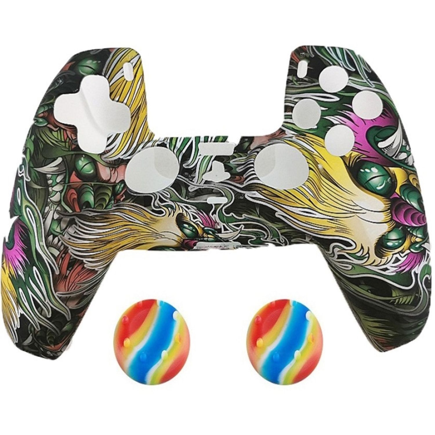 2 x Schutzh&uuml;lle f&uuml;r Playstation 5 DualSense Controller Skin Silikon Schutz Motiv - Bild 1
