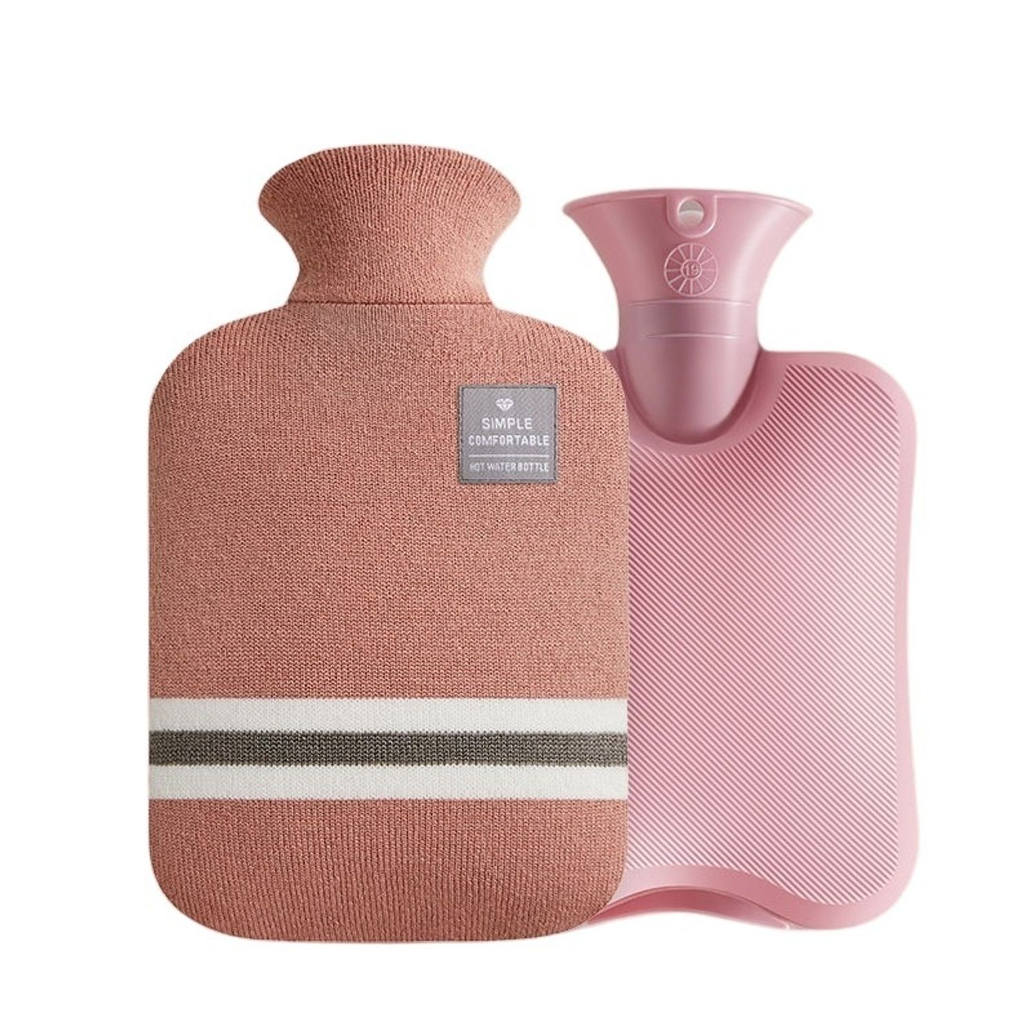 XXL W&auml;rmflasche weicher Stoff Bezug 2L W&auml;rmflaschen Bettflasche Handw&auml;rmer Neu - Bild 1