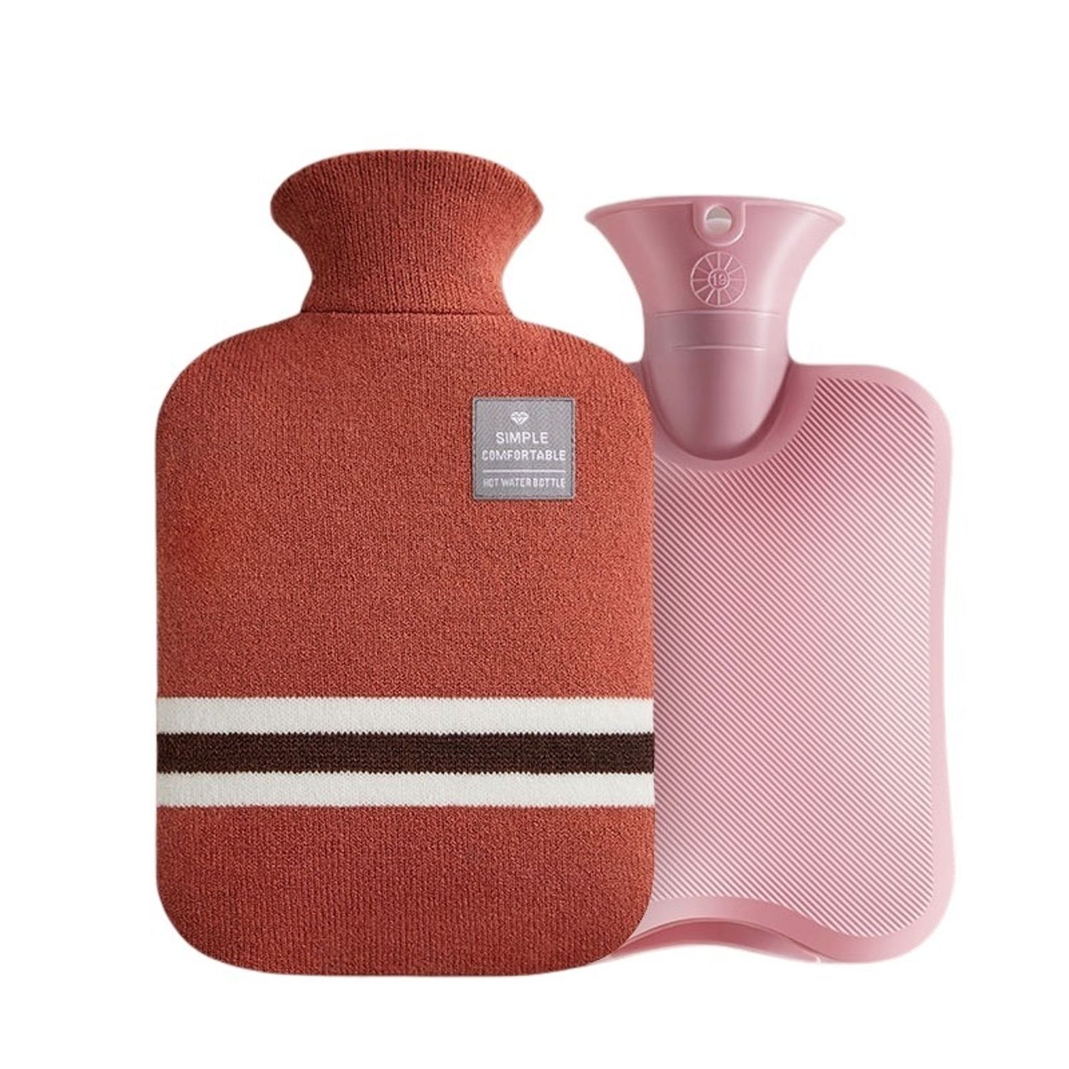 XXL W&auml;rmflasche weicher Stoff Bezug 2L W&auml;rmflaschen Bettflasche Handw&auml;rmer Neu - Bild 1