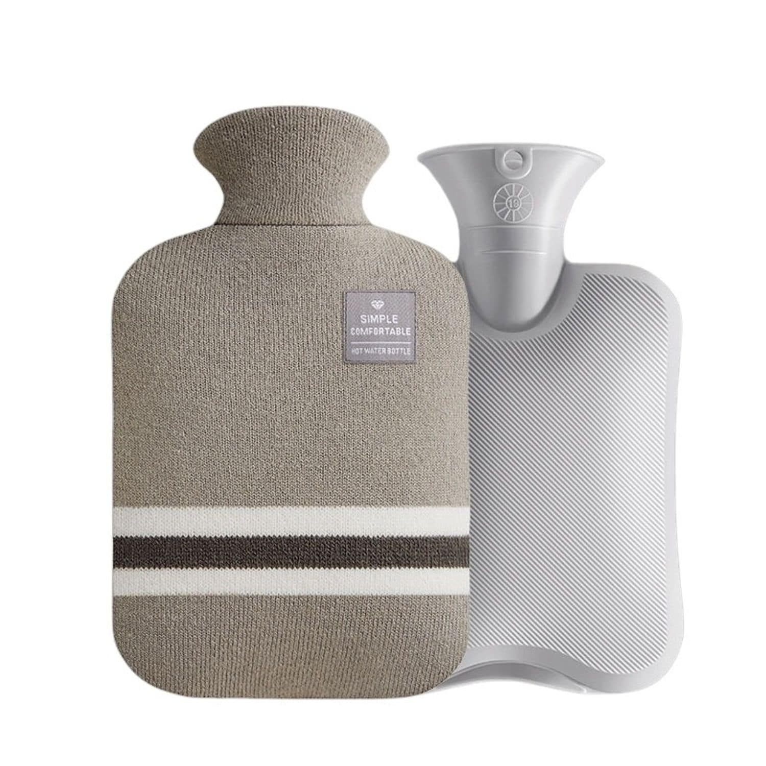 XXL W&auml;rmflasche weicher Stoff Bezug 2L W&auml;rmflaschen Bettflasche Handw&auml;rmer Neu - Bild 1