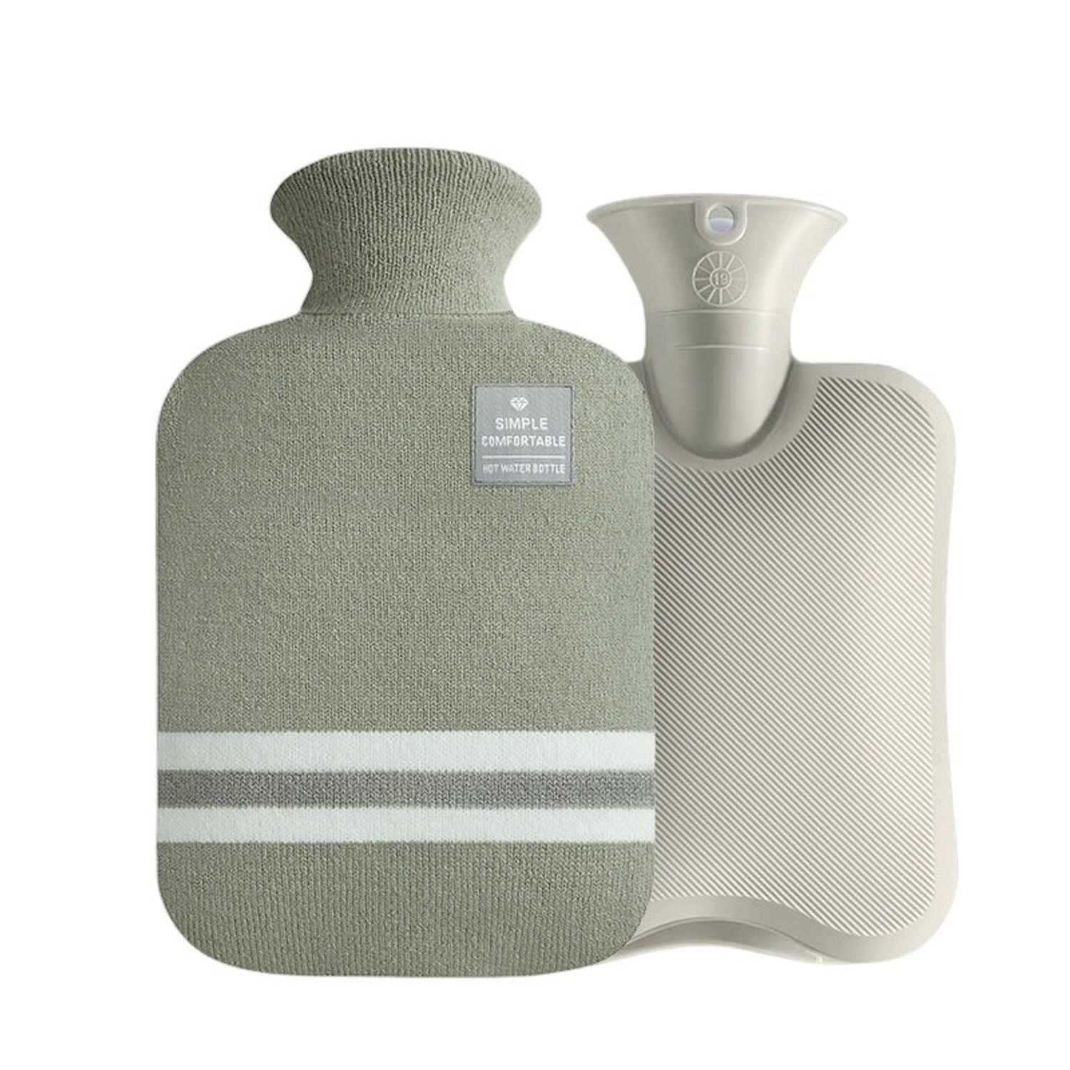 XXL W&auml;rmflasche weicher Stoff Bezug 2L W&auml;rmflaschen Bettflasche Handw&auml;rmer Neu - Bild 1