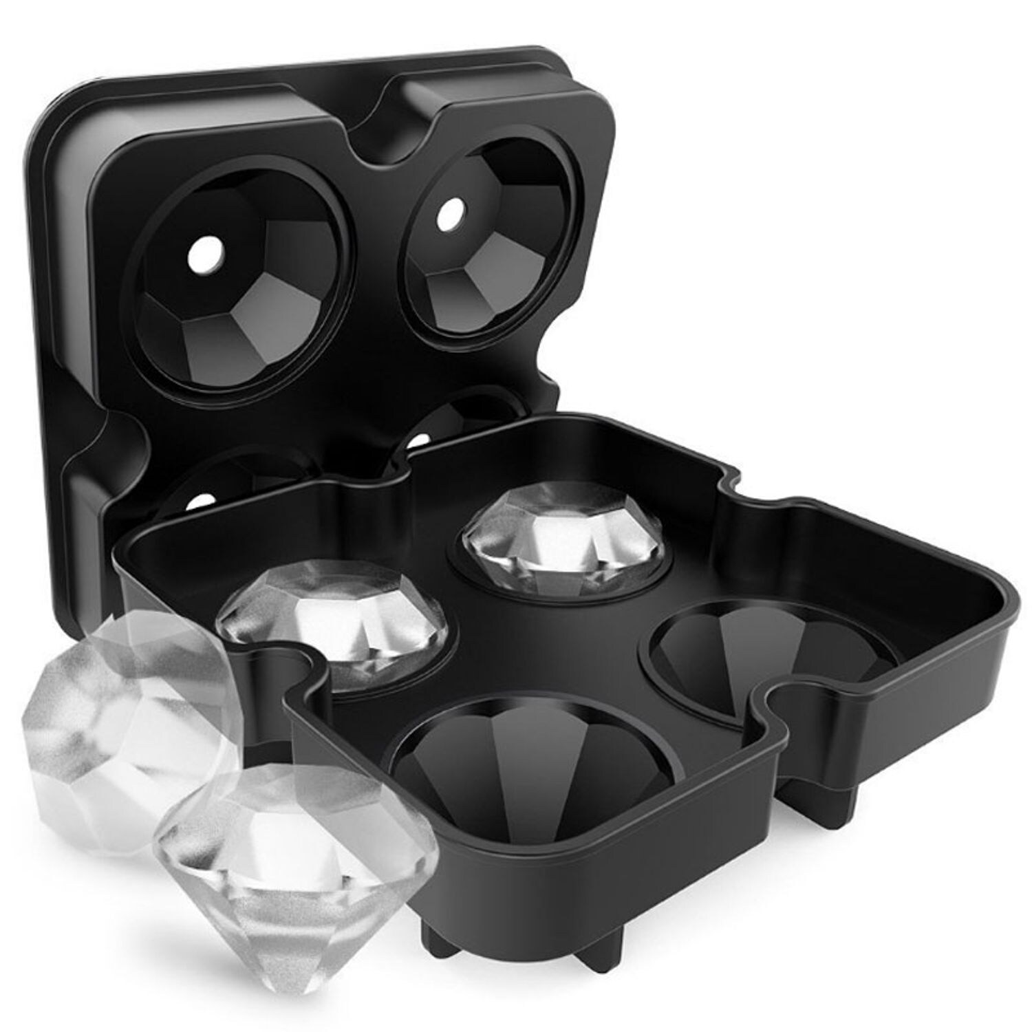 Silikon Eiswürfelform Diamant Eisform Whisky Runden Ice Ball Eiswürfelbehälter