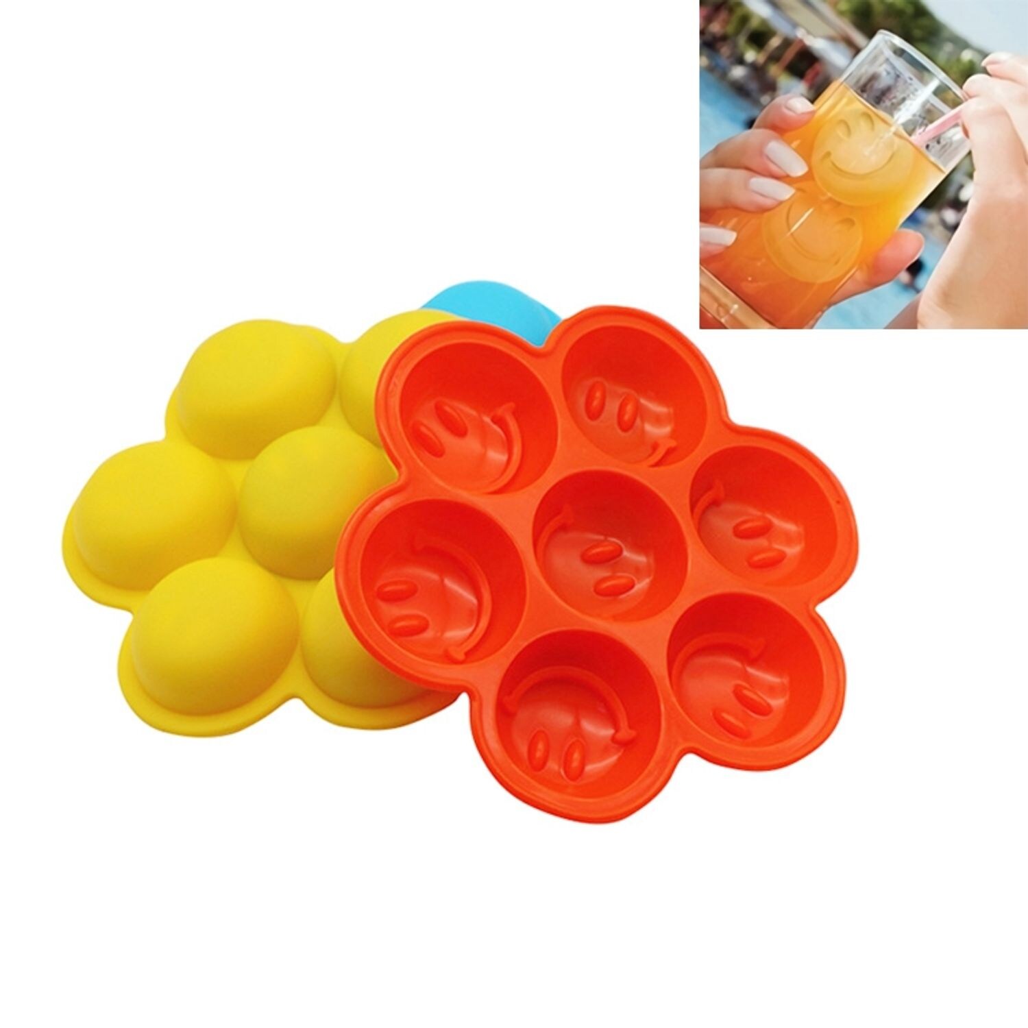 Silikon Eiswürfelform Smiley Emoji Eiswürfel Eis für Whiskey Wein Bar Party Neu | 04066914298762