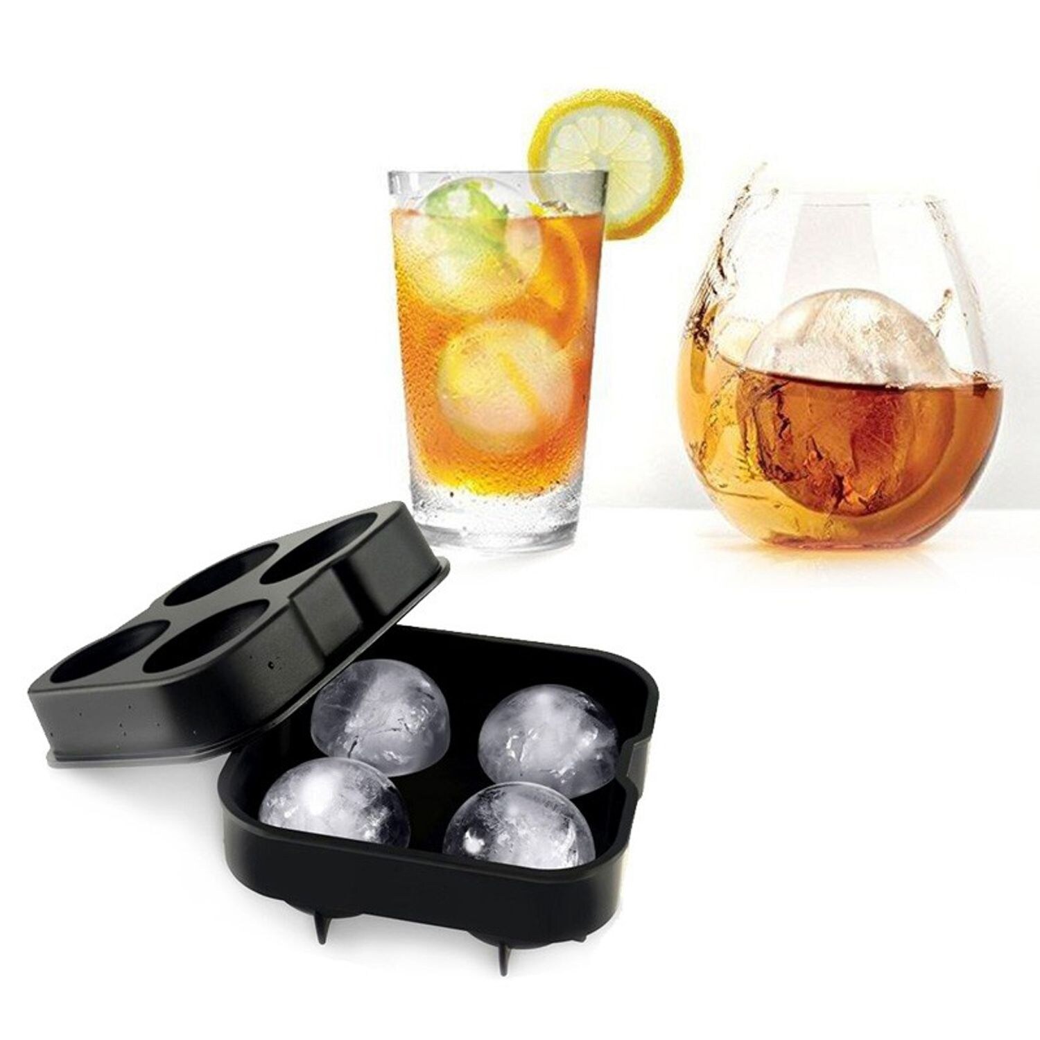 XXL Ice Balls Eiskugelform Silikon Eiswürfelform Eiskugeln Whiskey Eisbälle Bar | 04066914299073