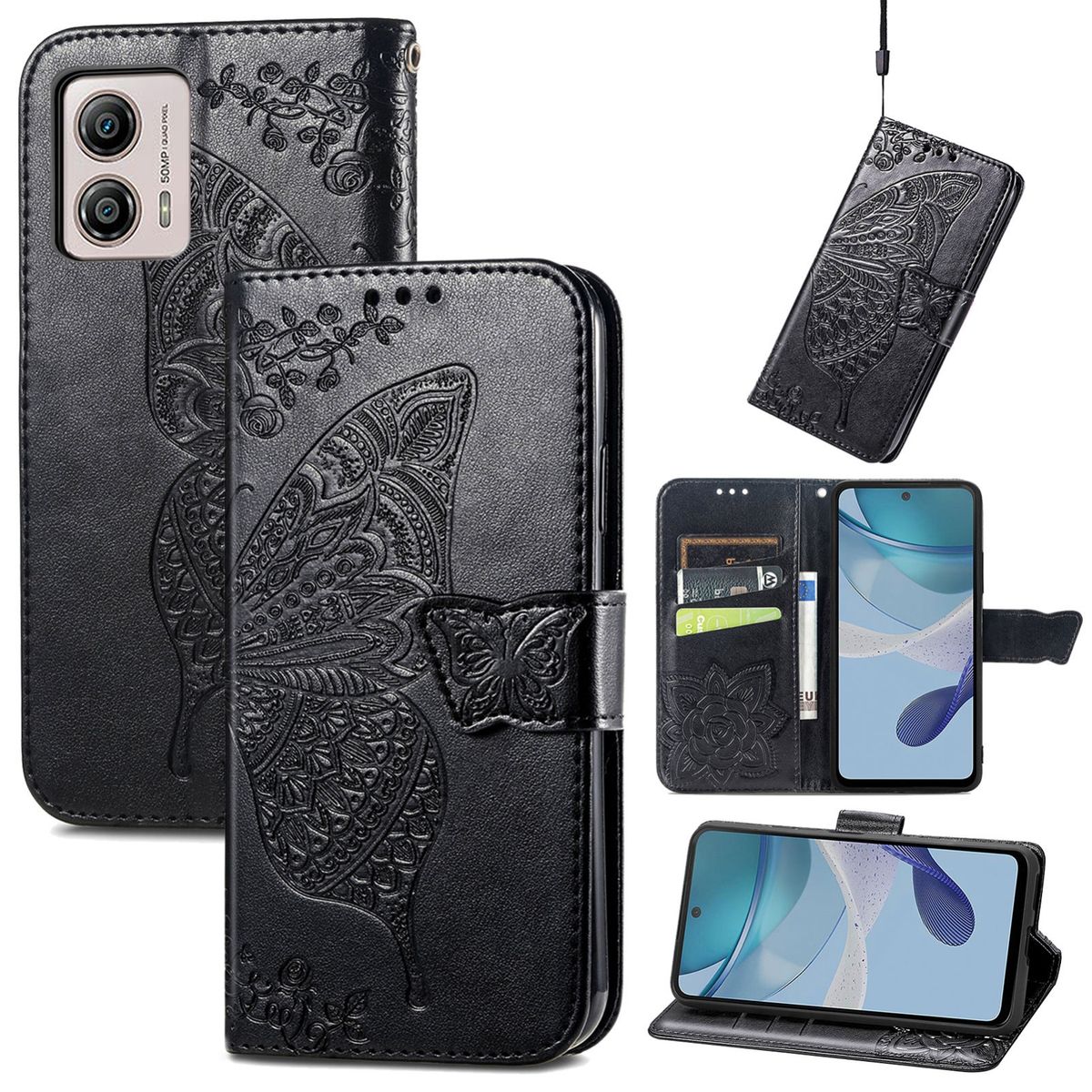 H&uuml;lle Handy Schutz f&uuml;r Motorola Moto E13 Case Cover Tasche Etuis Bumper Wallet - Bild 1