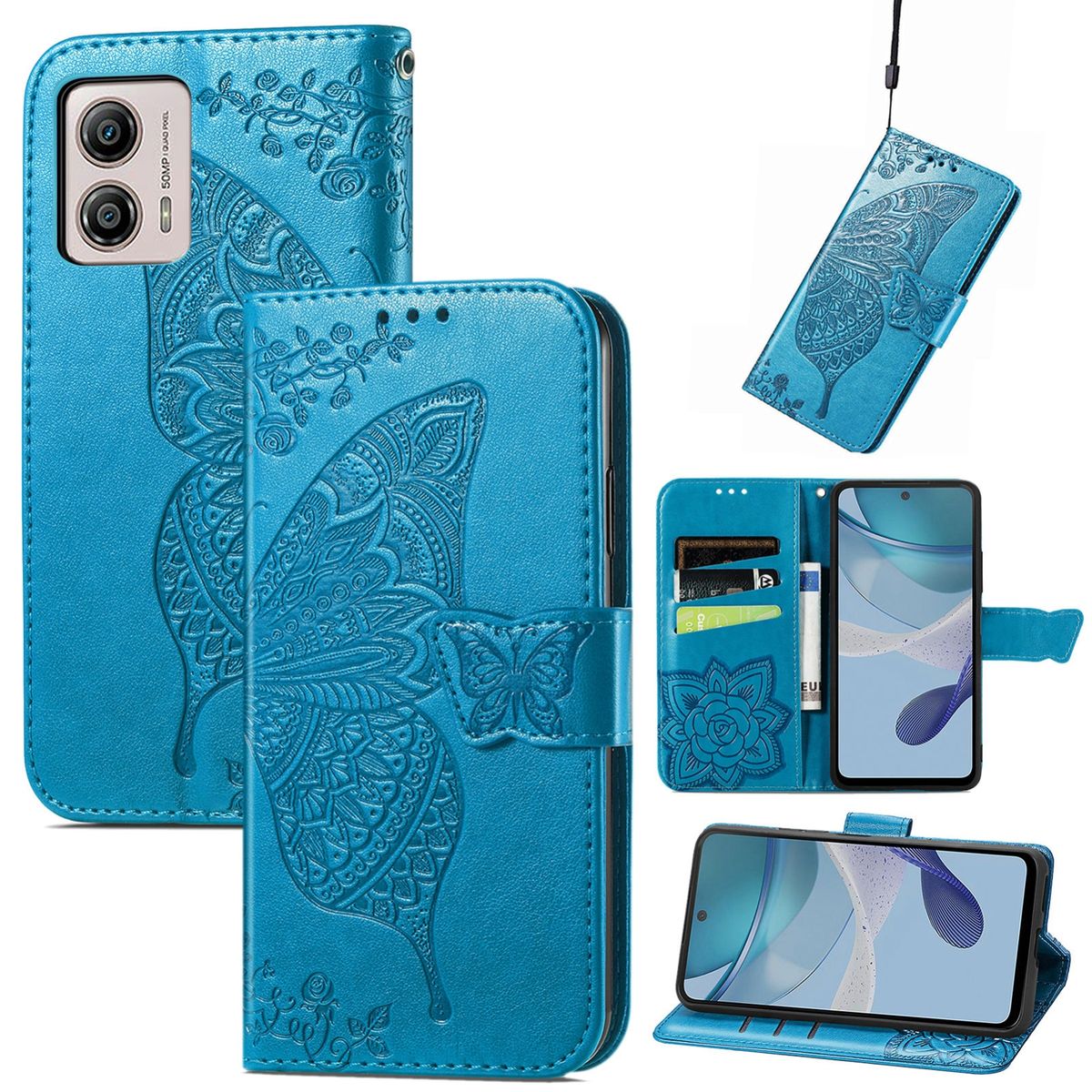 H&uuml;lle Handy Schutz f&uuml;r Motorola Moto E13 Case Cover Tasche Etuis Bumper Wallet - Bild 1