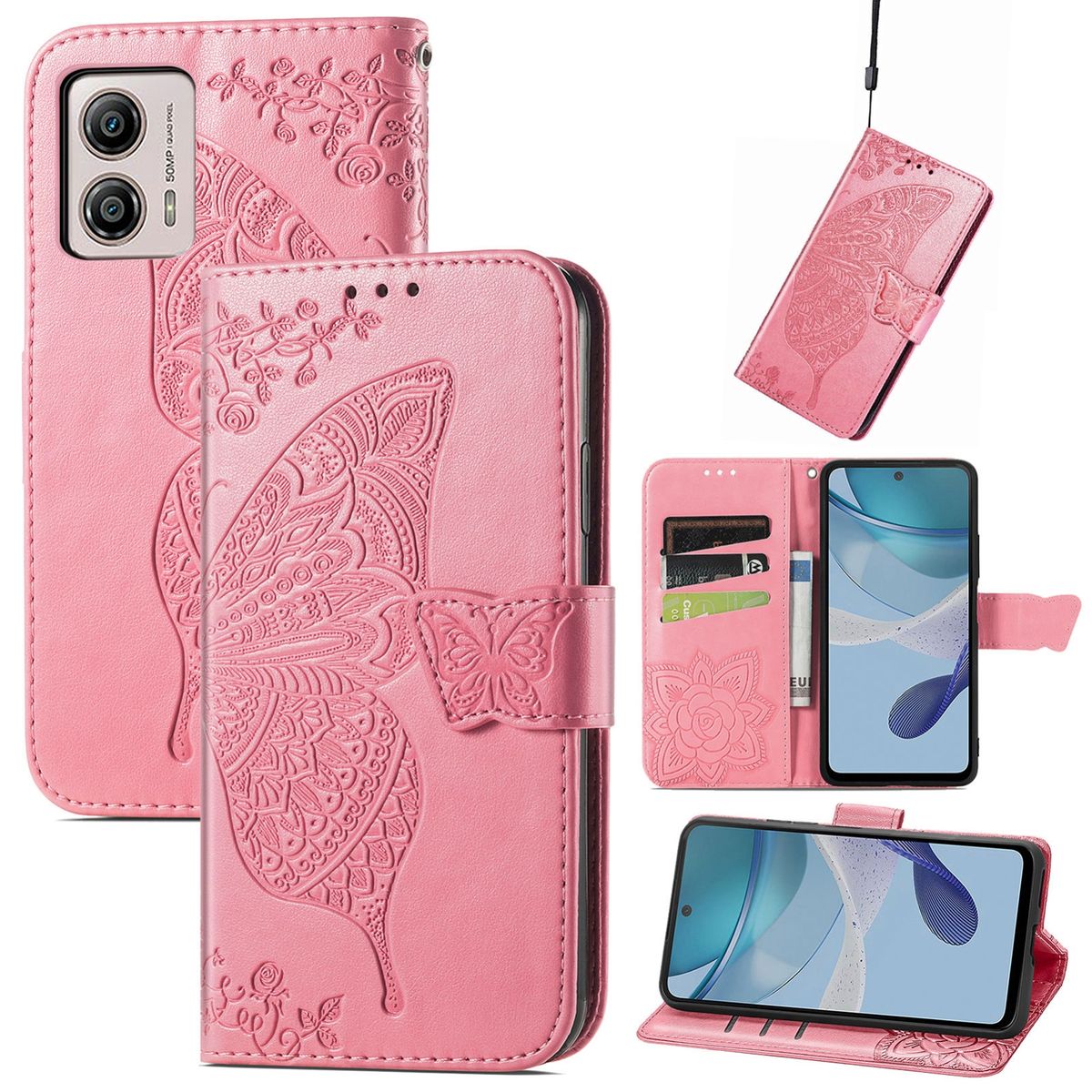 H&uuml;lle Handy Schutz f&uuml;r Motorola Moto E13 Case Cover Tasche Etuis Bumper Wallet - Bild 1