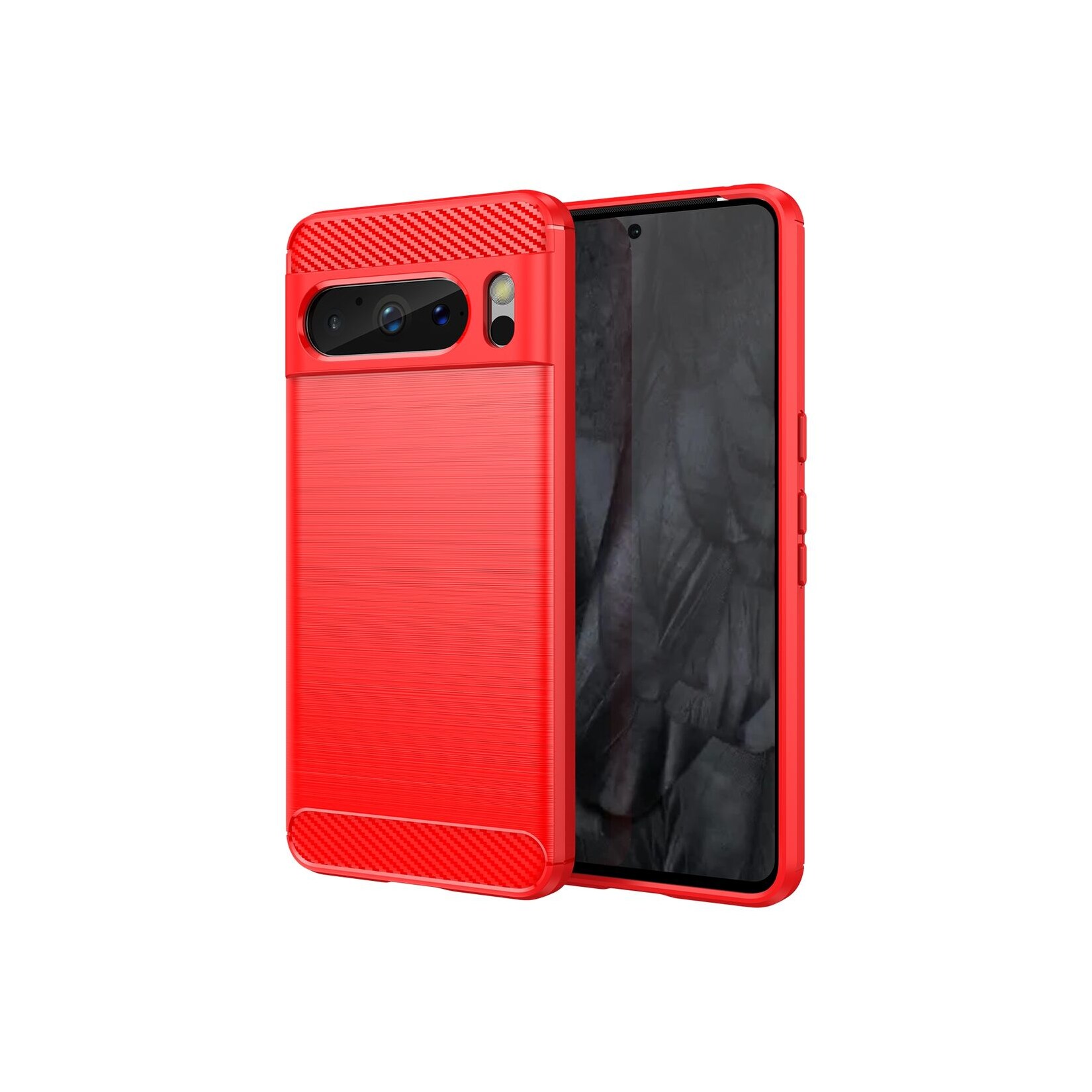 Hülle Handy Schutz für Google Pixel 8 Pro Case Cover Carbon Bumper Etuis Tasche