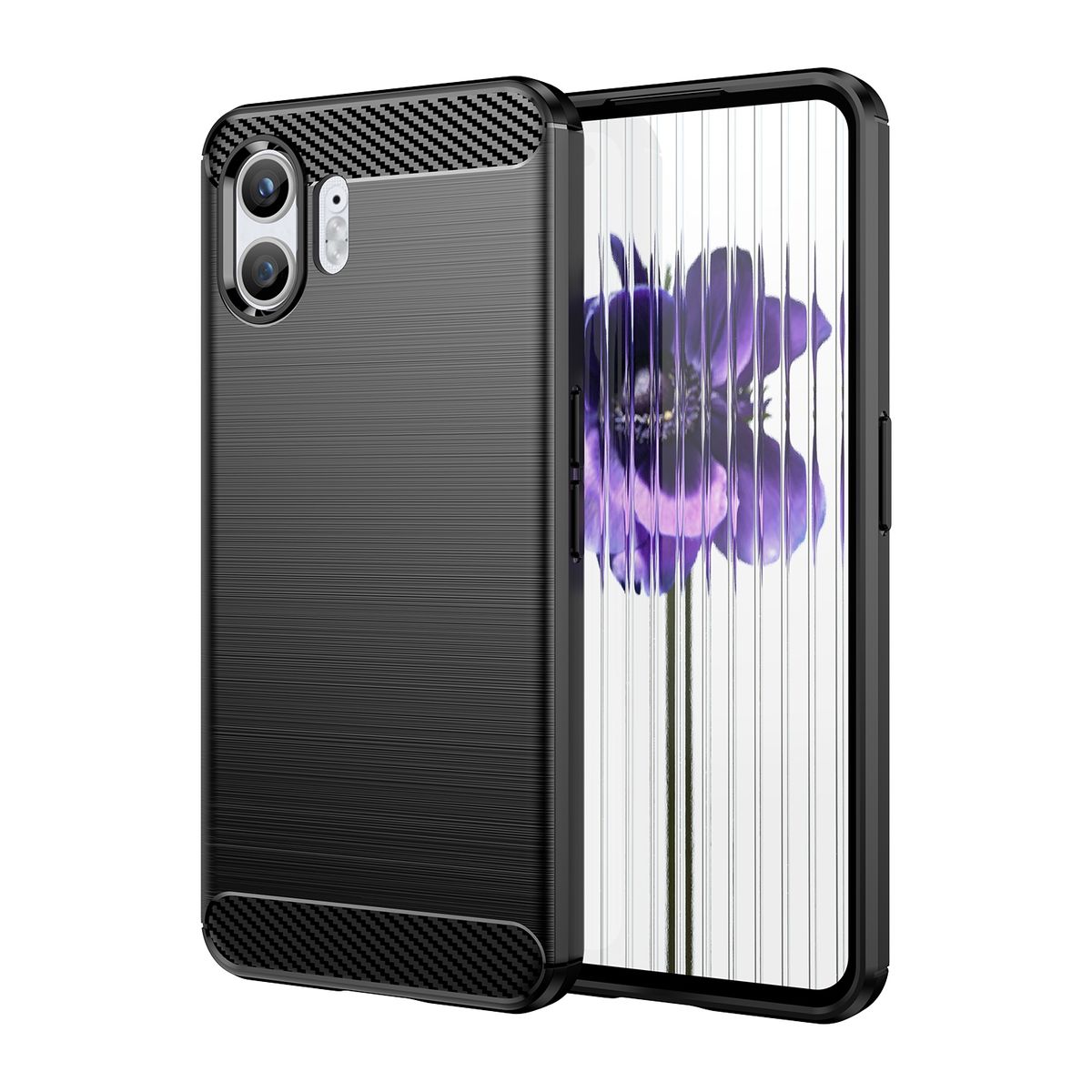 H&uuml;lle Handy Schutz f&uuml;r Nothing Phone 2 Case Cover Bumper Etuis Carbon Backcover - Bild 1