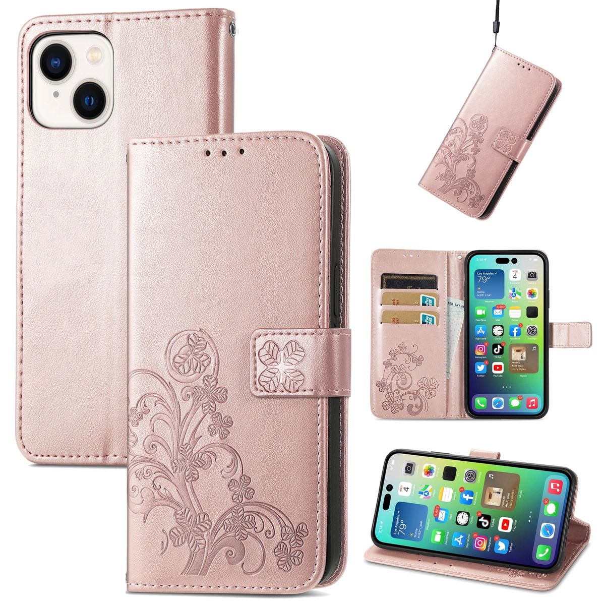 H&uuml;lle Handy Schutz f&uuml;r Apple iPhone 15 Case Cover Klapp Tasche Wallet Etuis Neu - Bild 1