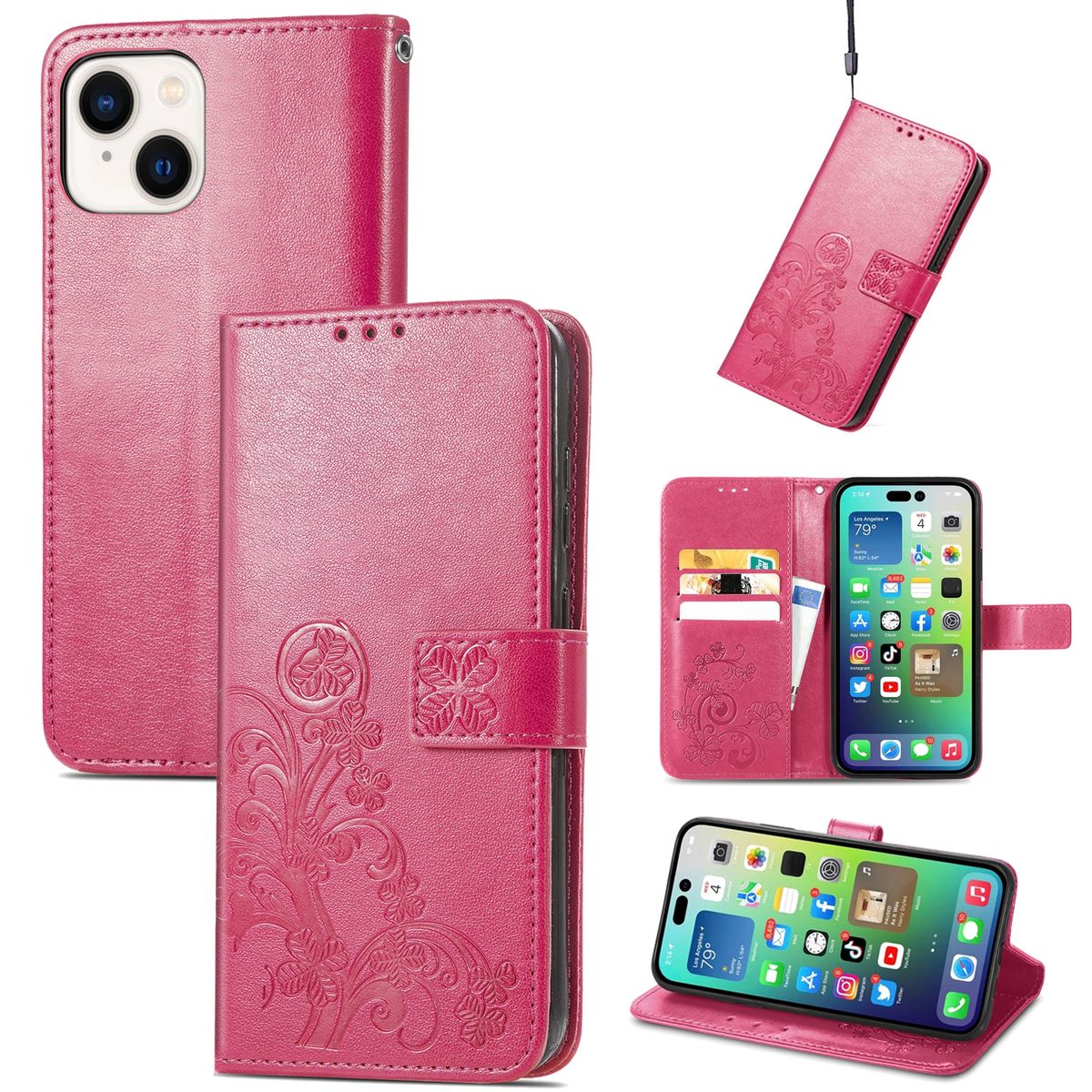 H&uuml;lle Handy Schutz f&uuml;r Apple iPhone 15 Plus Case Cover Klapp Tasche Wallet Etuis - Bild 1