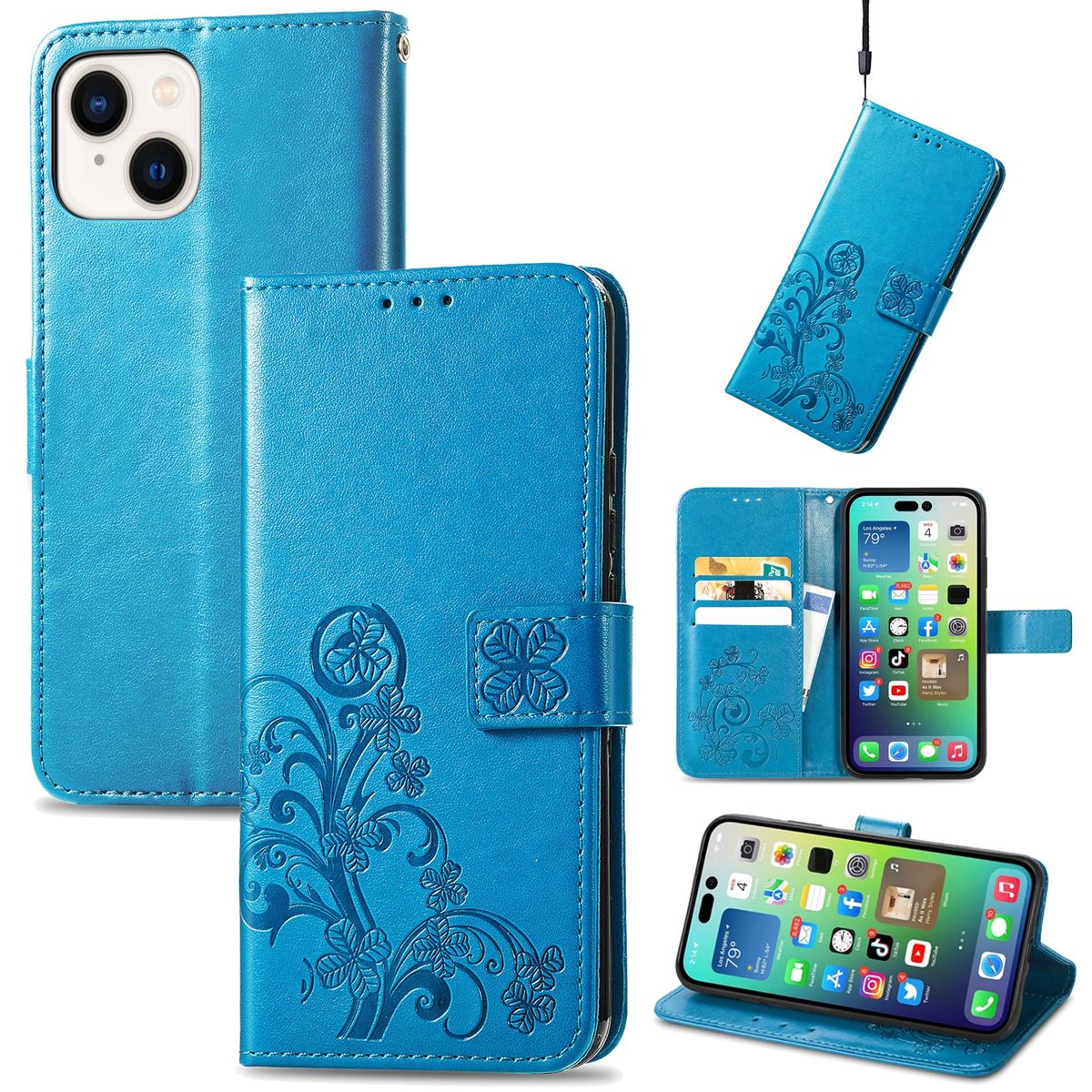 H&uuml;lle Handy Schutz f&uuml;r Apple iPhone 15 Plus Case Cover Klapp Tasche Wallet Etuis - Bild 1