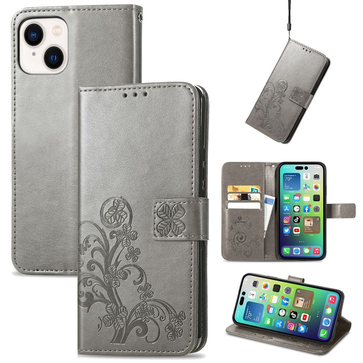 H&uuml;lle Handy Schutz f&uuml;r Apple iPhone 15 Plus Case Cover Klapp Tasche Wallet Etuis - Bild 1