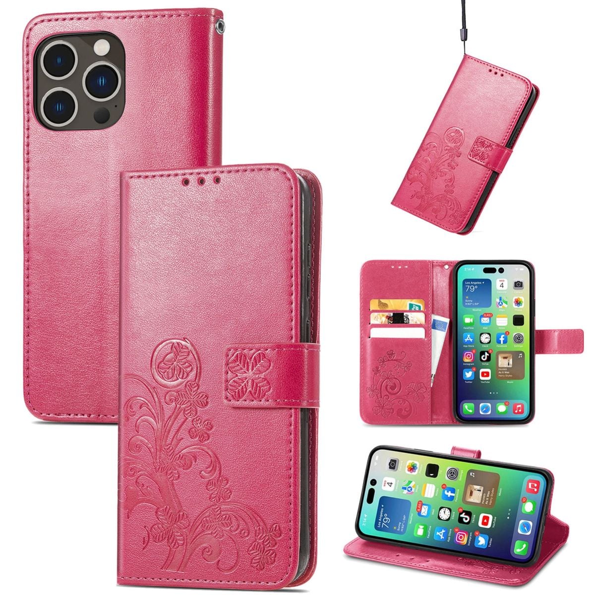 H&uuml;lle Handy Schutz f&uuml;r Apple iPhone 15 Pro Max Case Cover Klapp Tasche Wallet - Bild 1