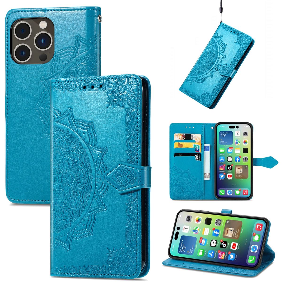 H&uuml;lle Handy Schutz f&uuml;r Apple iPhone 15 Pro Case Cover Klapp Tasche Wallet Etuis - Bild 1