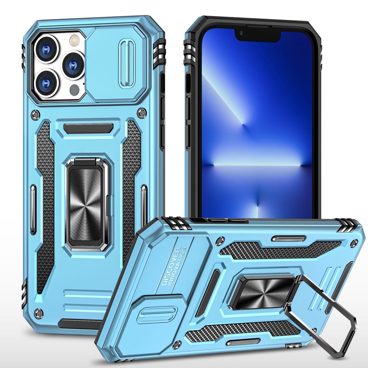 H&uuml;lle Handy Schutz f&uuml;r Apple iPhone 15 Pro Max Case Cover Kamera St&auml;nder Etuis - Bild 1