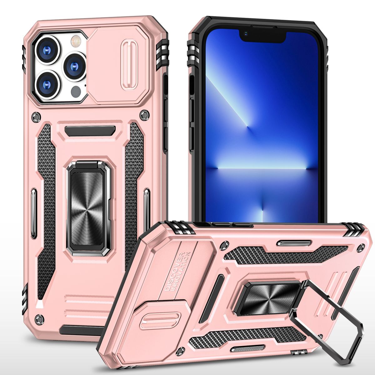 H&uuml;lle Handy Schutz f&uuml;r Apple iPhone 15 Pro Case Cover Kamera St&auml;nder Etui Bumper - Bild 1