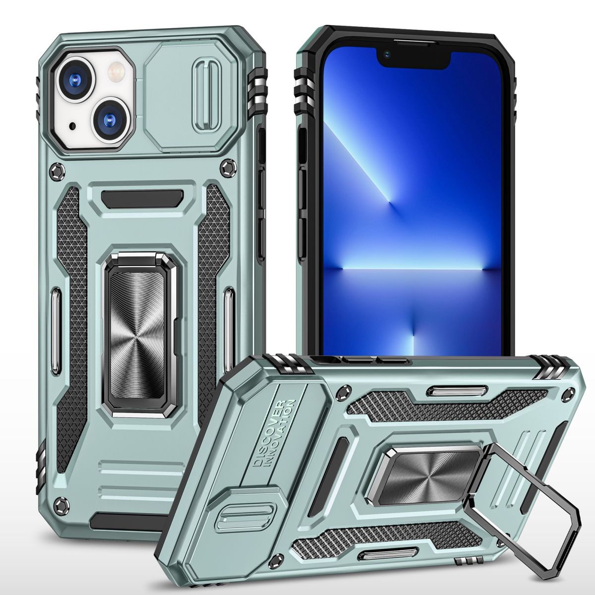 H&uuml;lle Handy Schutz f&uuml;r Apple iPhone 15 Plus Case Cover Kamera St&auml;nder Etuis Neu - Bild 1